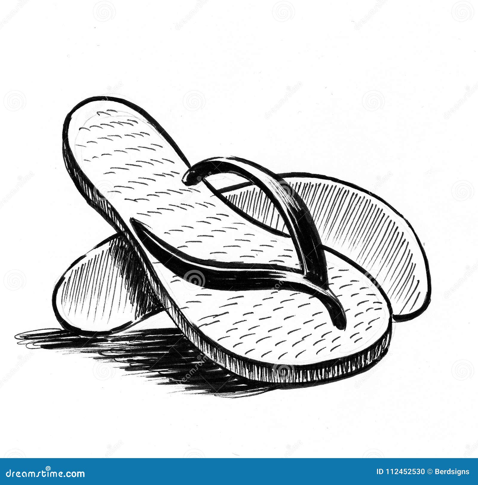 Pair of flip flops stock illustration. Illustration of flops - 112452530