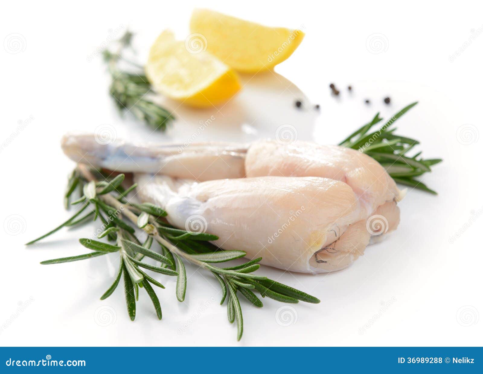 Pair of Fresh Frog Legs on White Background Stock Photo Image of