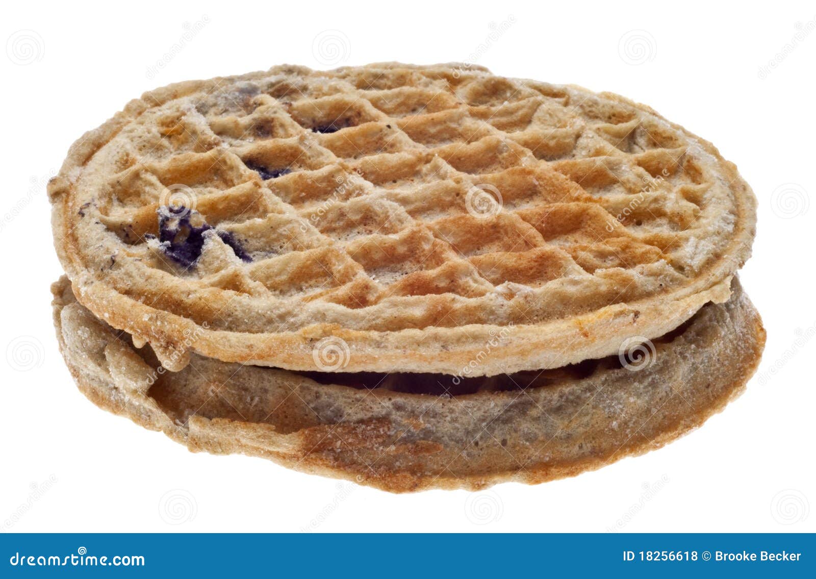 Pair of Frozen Blueberry Whole Grain Waffles Stock Photo Image of