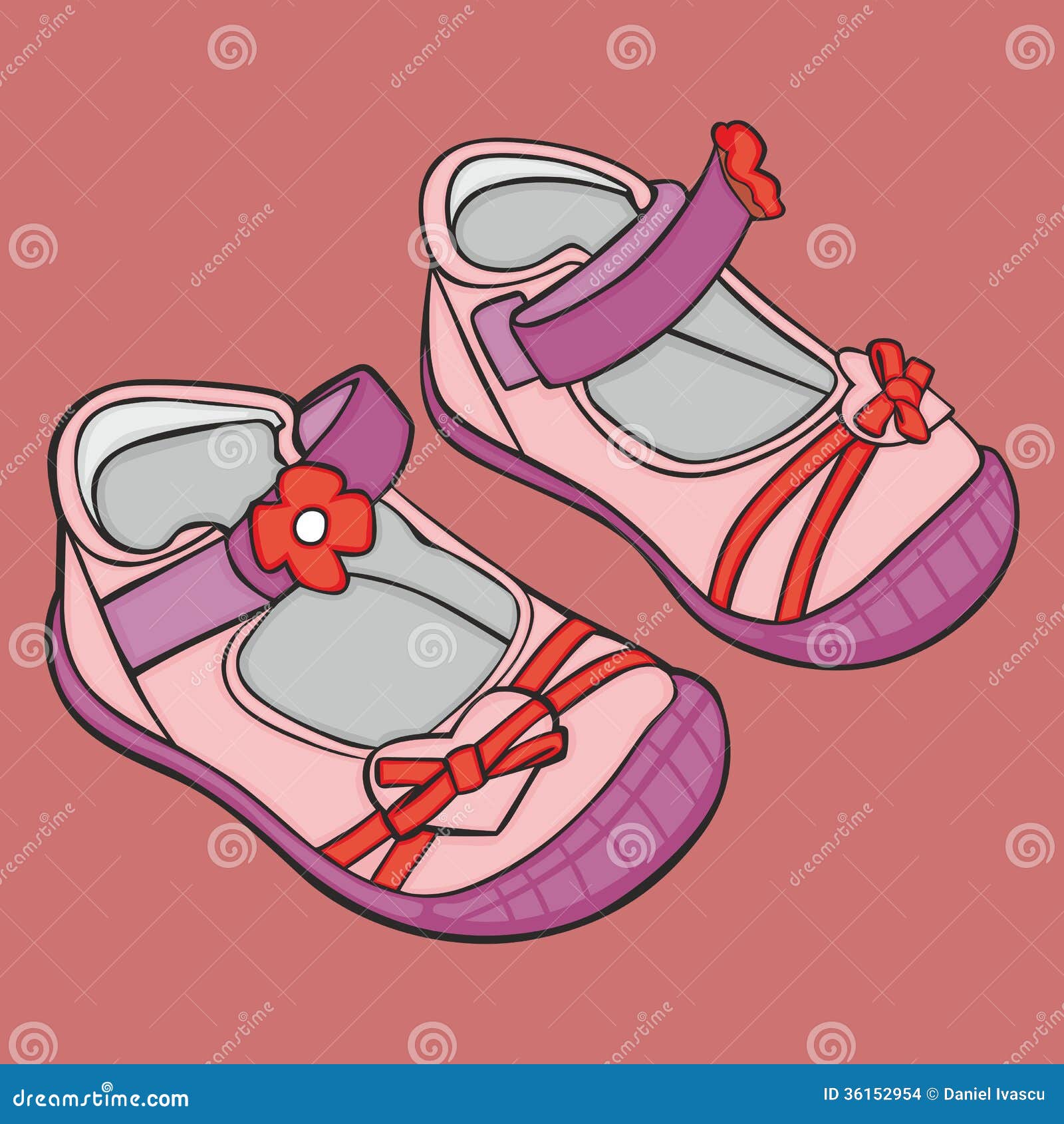 Pair of girl shoes stock vector. Illustration of baby 36152954
