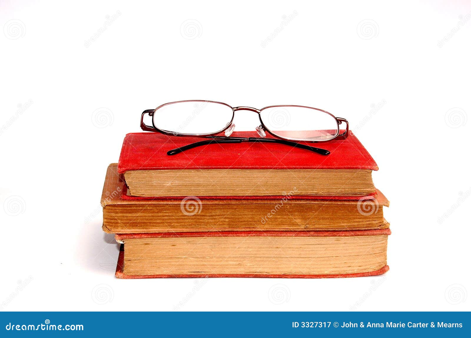 A Pair Of Glasses And Some Book On A White White Background Stock 
