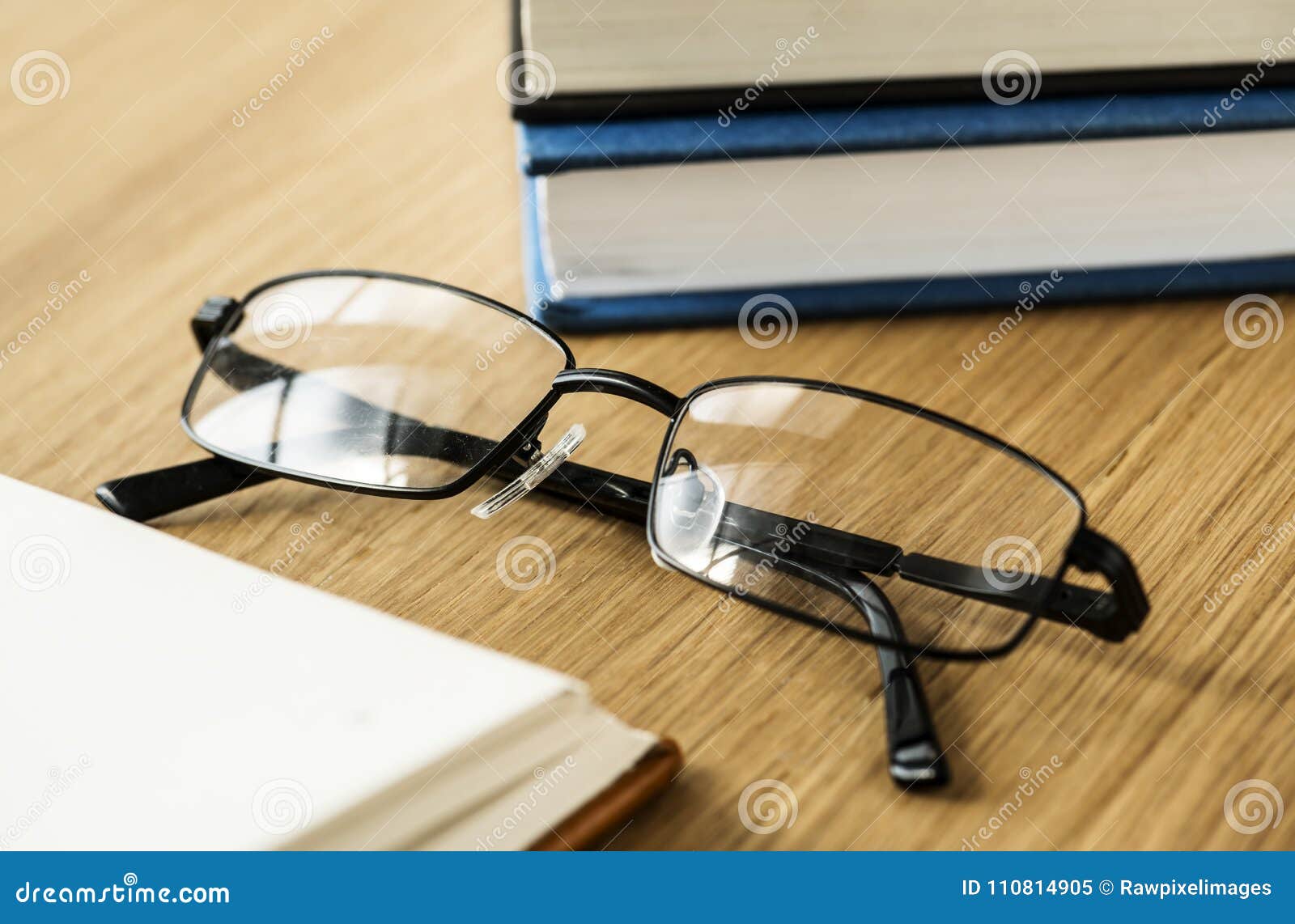 A Pair Of Glasses And Books Educational Academic And Literary Concept 