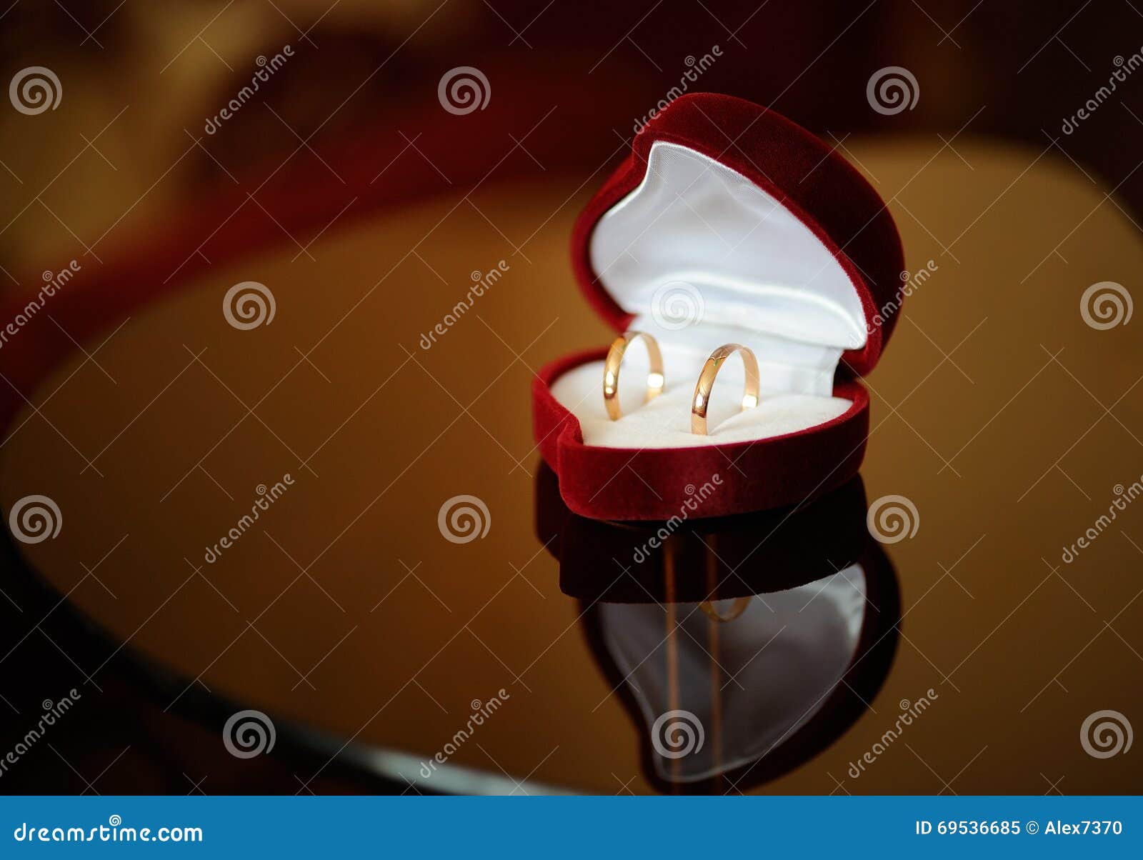 Pair of Gold Wedding Rings in the Box Stock Image Image of couple