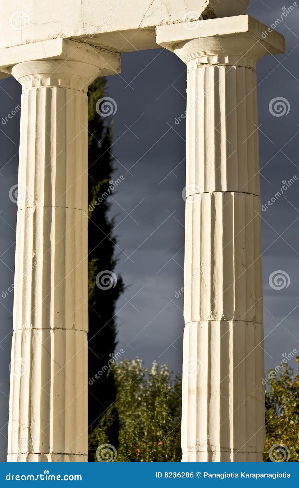 Pair of Greek Ancient Pillars Stock Photo Image of marble, olympic