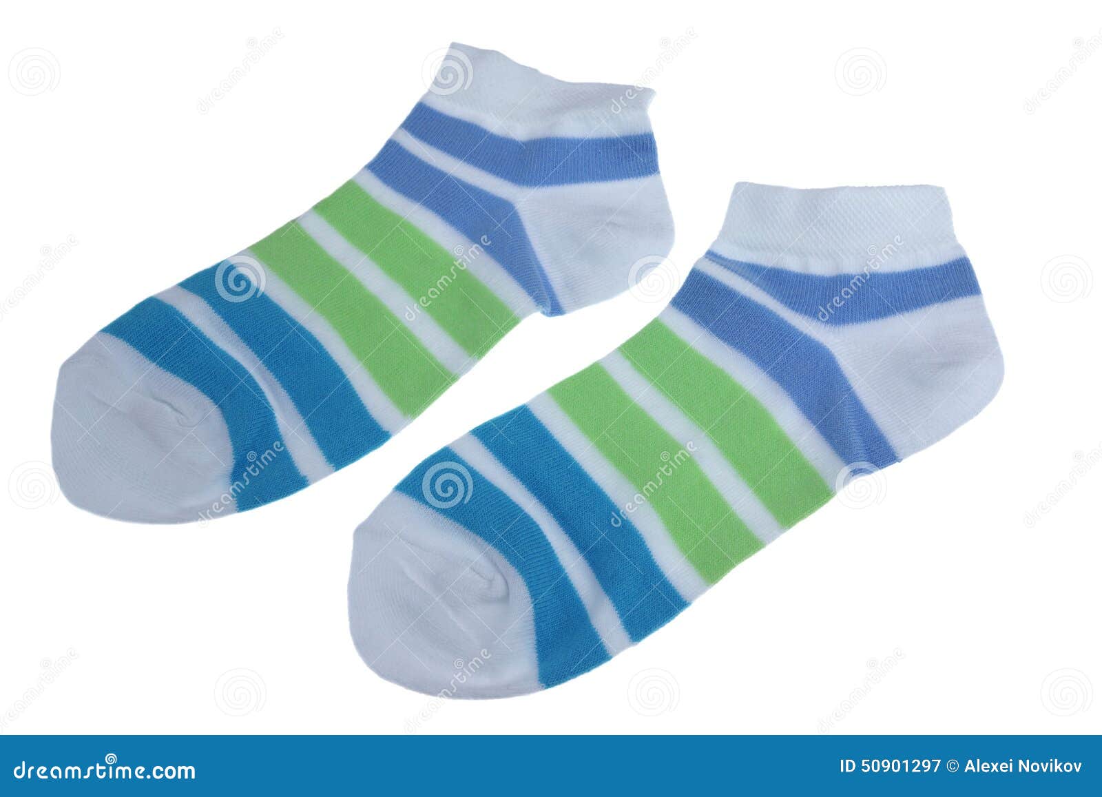 Pair Green and Blue Striped Ladies Socks Stock Image - Image of hose ...