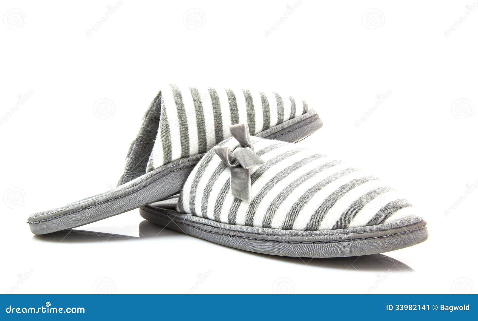 Pair of grey slippers stock image. Image of domestic 33982141