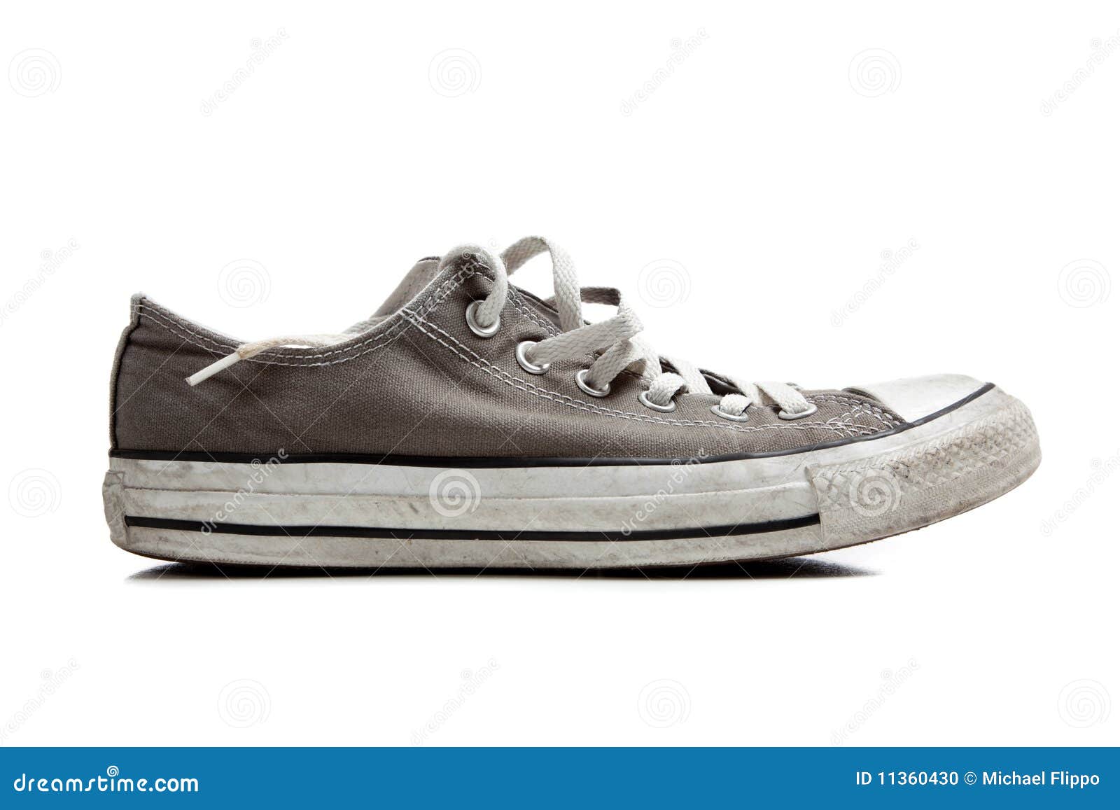 A Pair of Grey Sneakers on White Stock Photo - Image of space, healthy ...