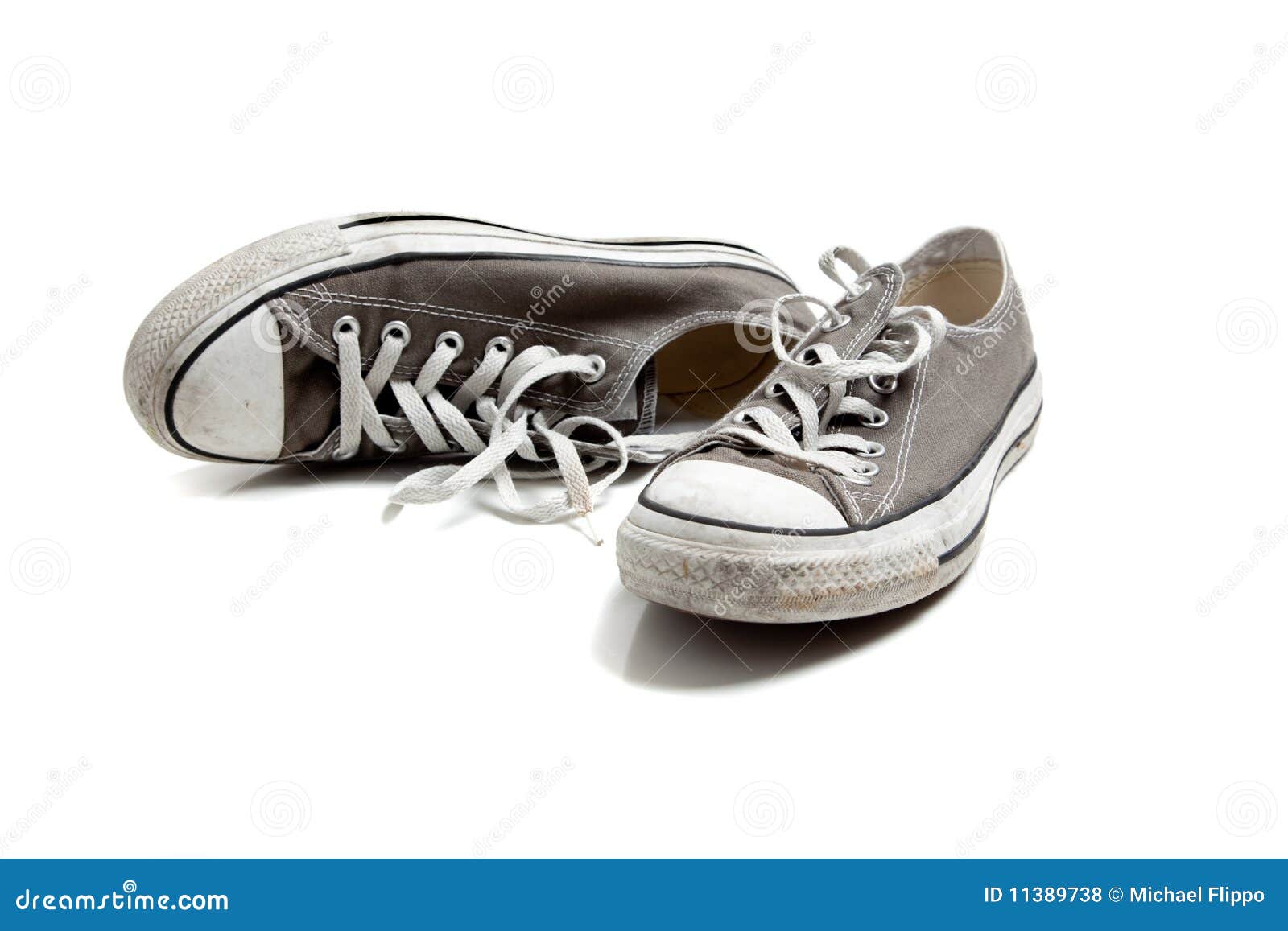 A Pair of Grey Sneakers on White Stock Photo - Image of exercise, copy ...