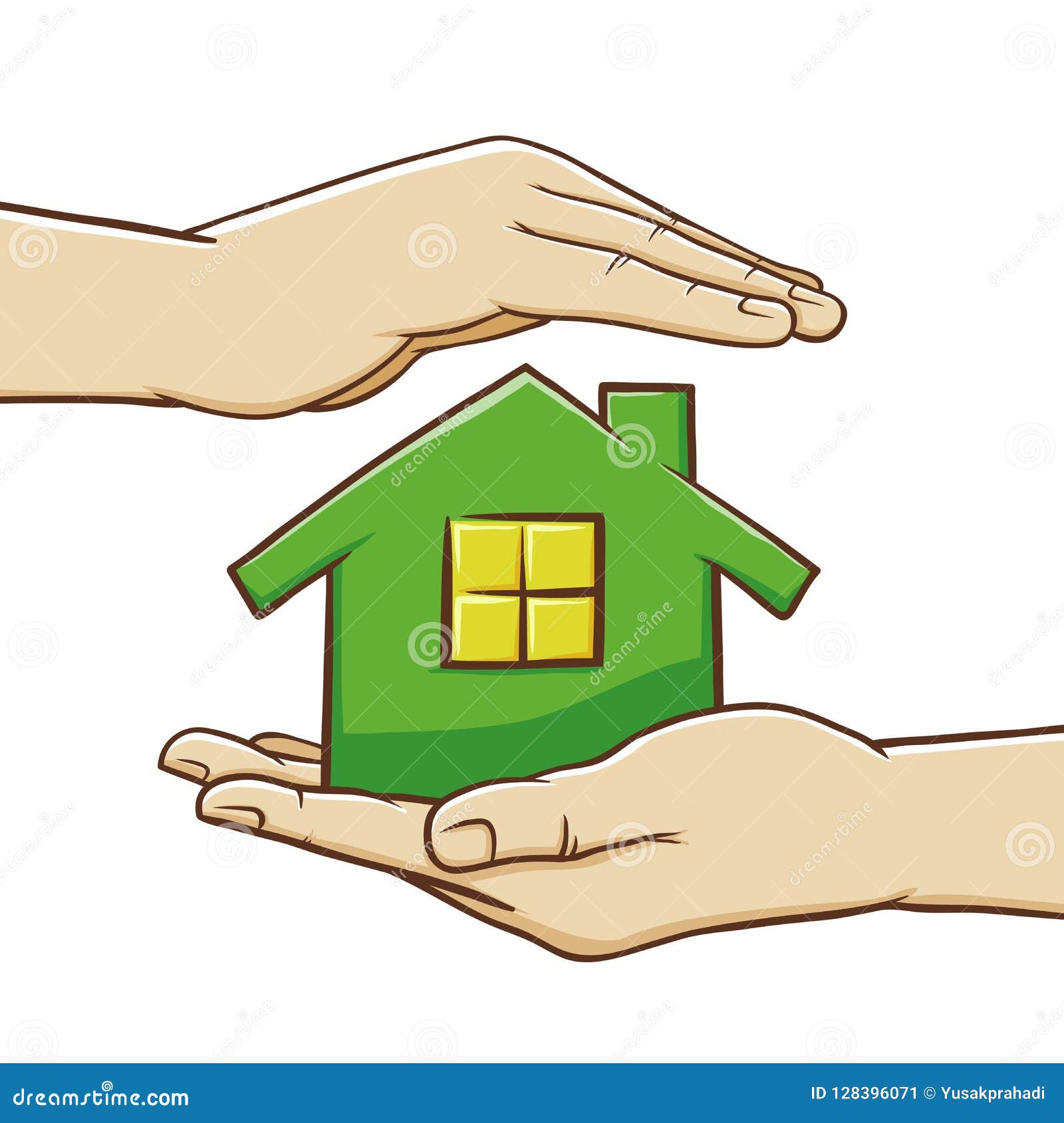 Pair of Hand Protecting House Stock Vector Illustration of secure