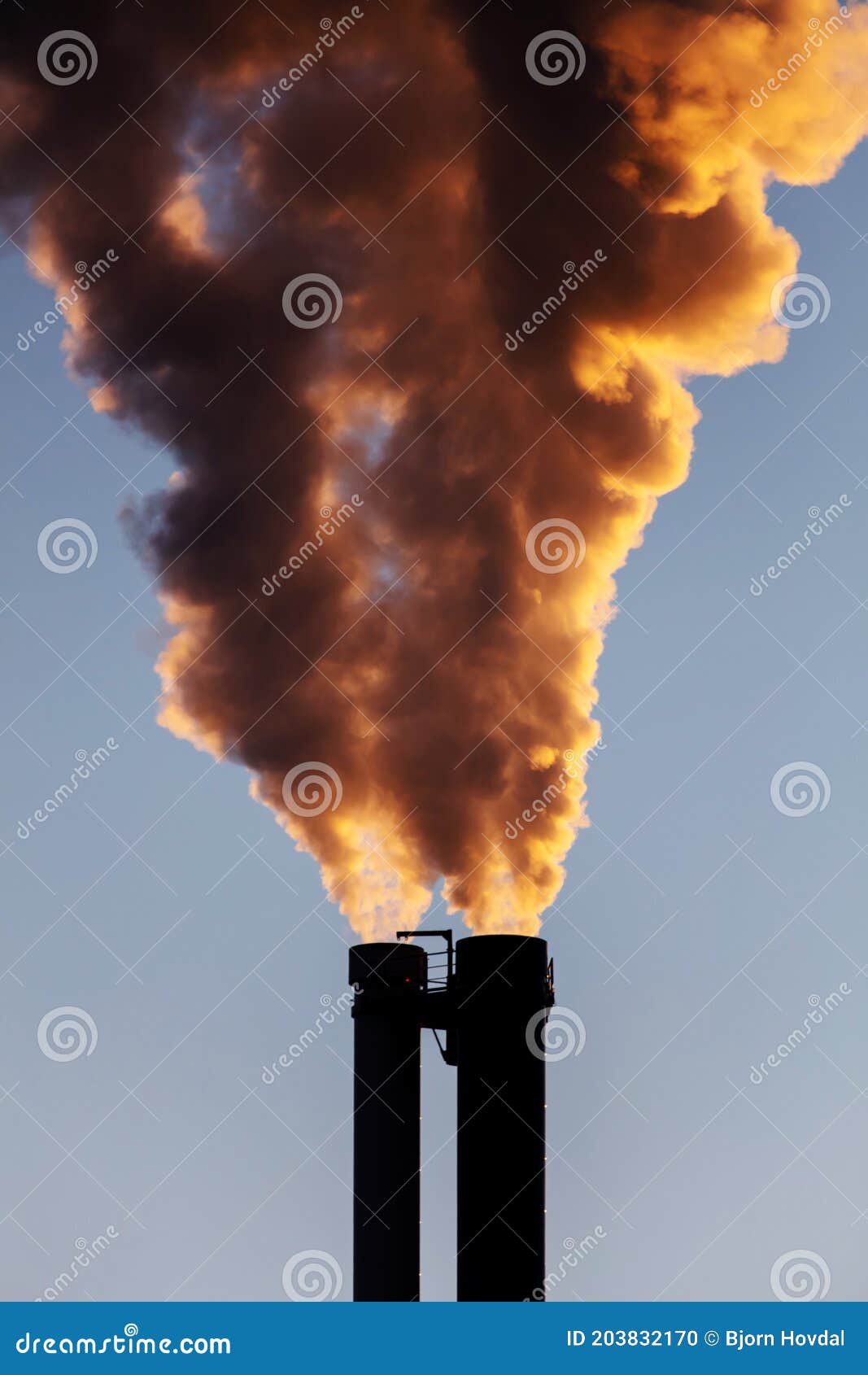 chimney with vapor