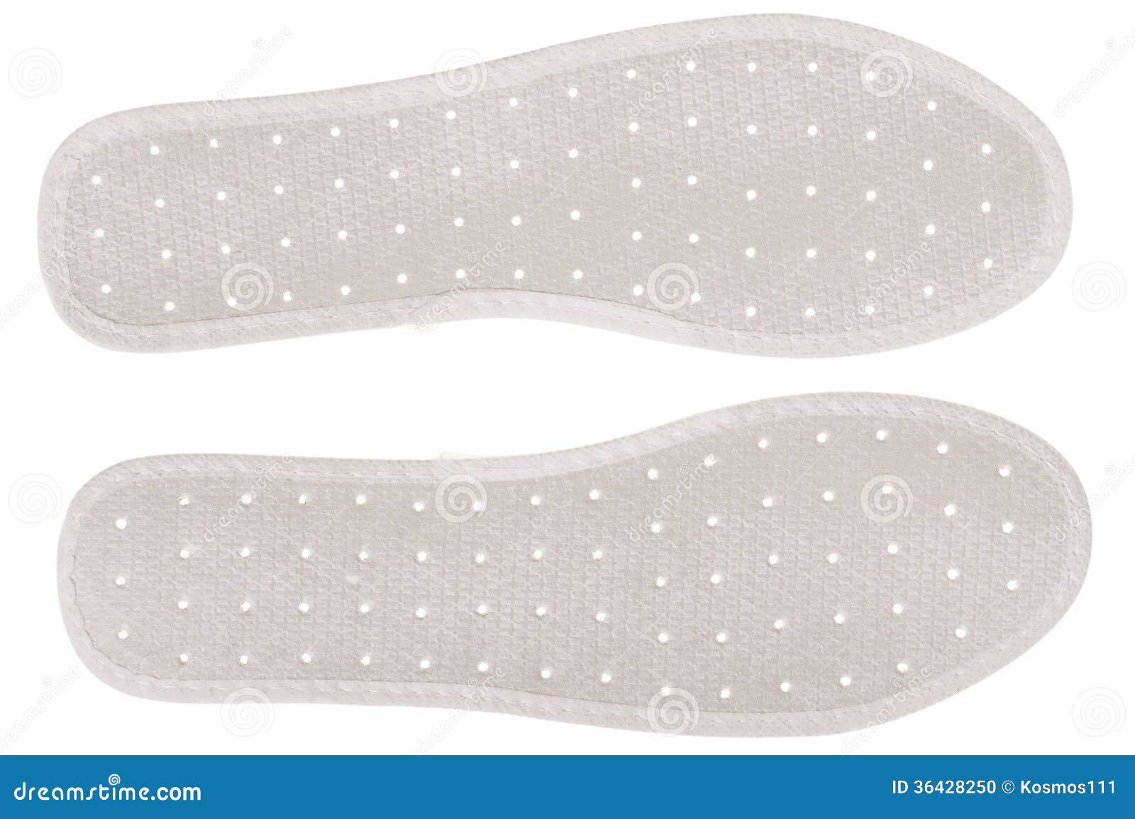 Pair of Insoles for Shoes with Holes for Ventilation Stock Photo