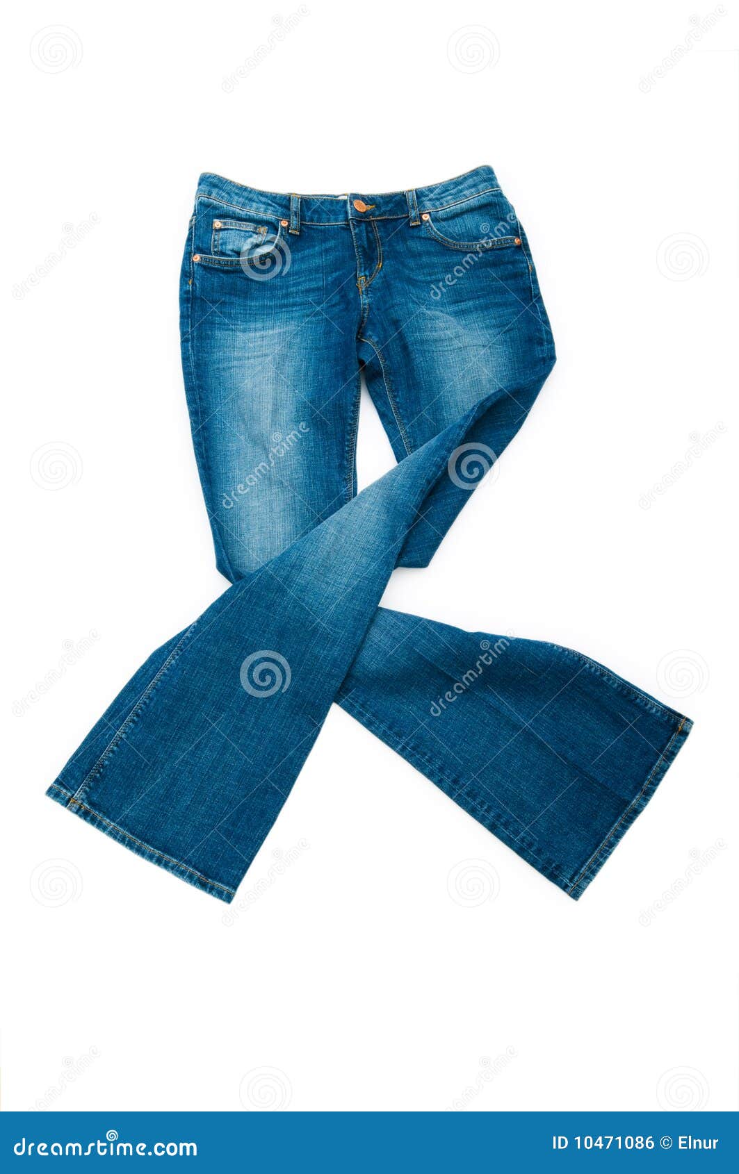 Pair of jeans isolated stock photo. Image of color, button - 10471086