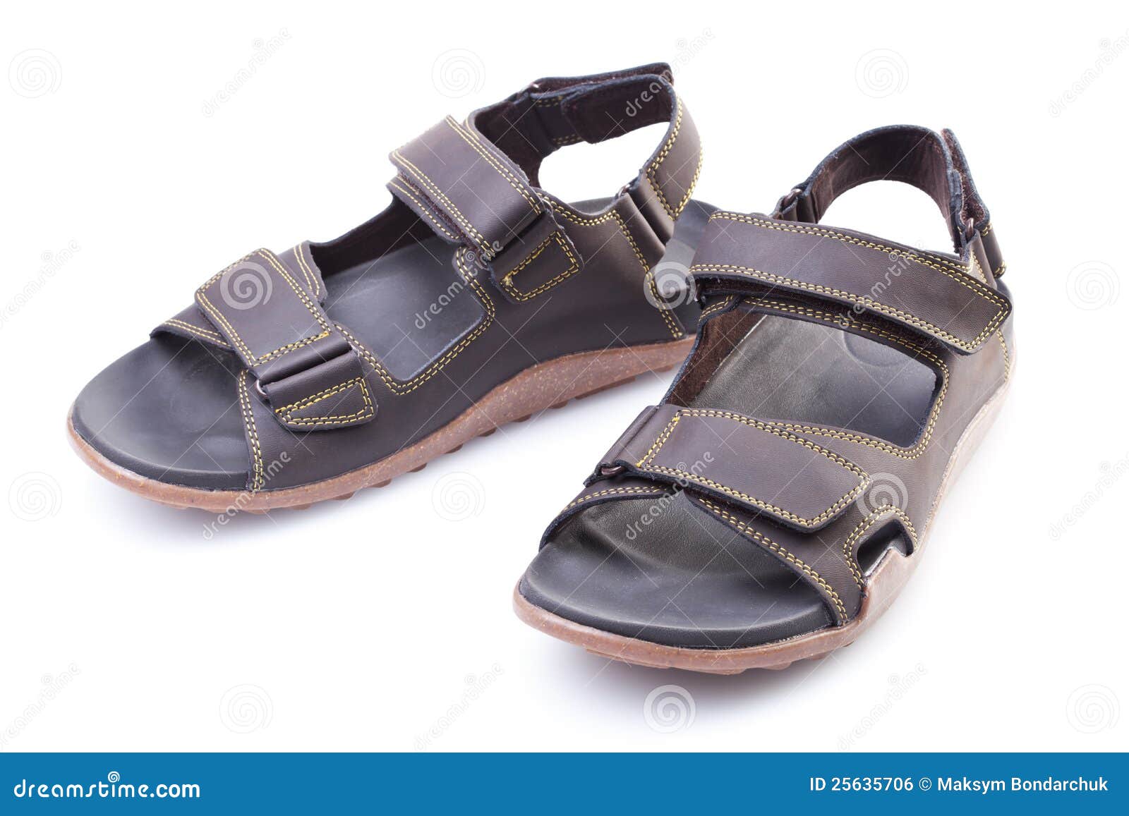 Pair Of Male Summer Sandals On White Royalty Free Stock Image - Image ...