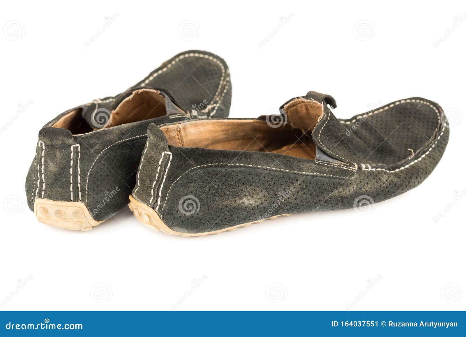 Old moccasins stock image. Image of leather, dirt, grungy - 164037551