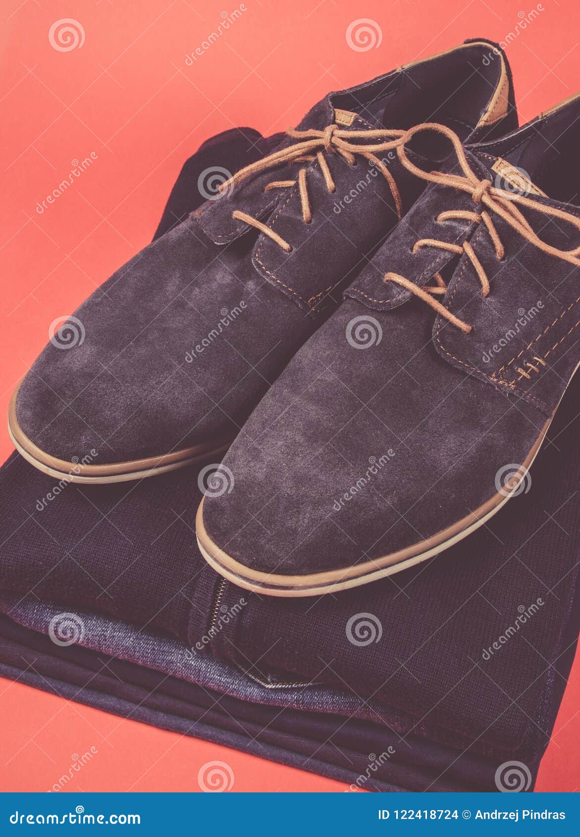 Men`s Fashion. a Pair of Elegant Blue Men`s Shoes. Stock Photo - Image ...