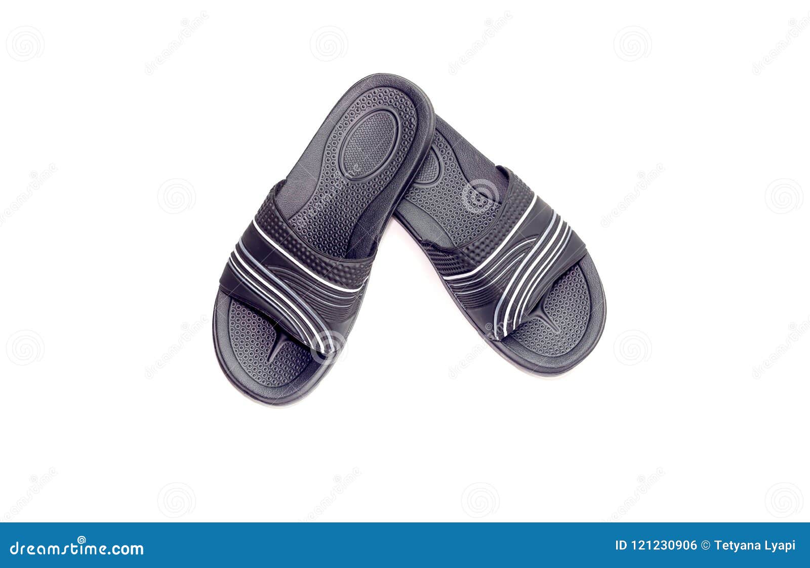 A Pair of Men`s Slippers for the Beach Stock Photo - Image of object ...