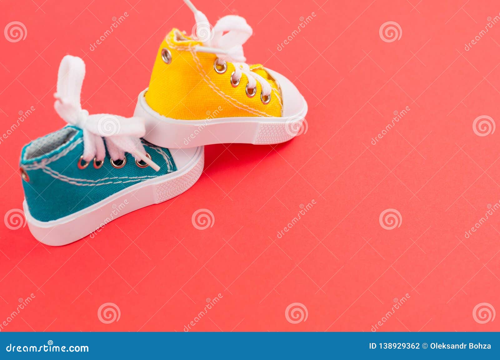 Pair of New Yellow and Green Color Gym Shoes Stock Photo - Image of ...