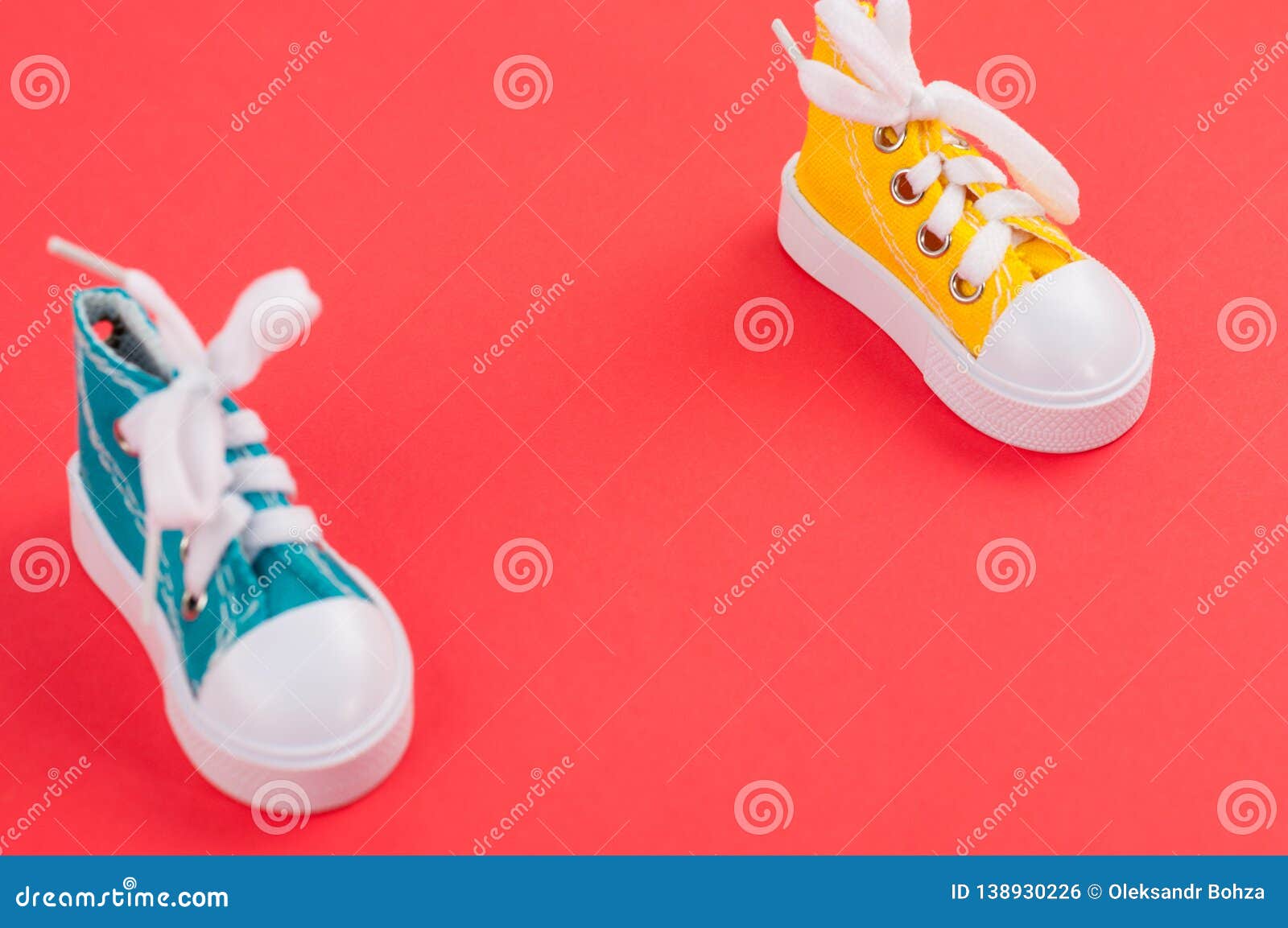 Pair of New Yellow and Green Color Gym Shoes Stock Photo - Image of ...