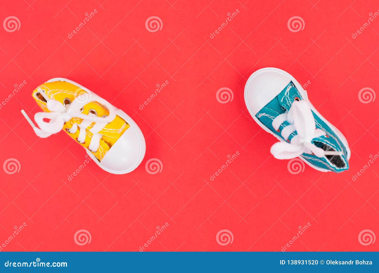 Pair of New Yellow and Green Color Gym Shoes Stock Photo - Image of ...