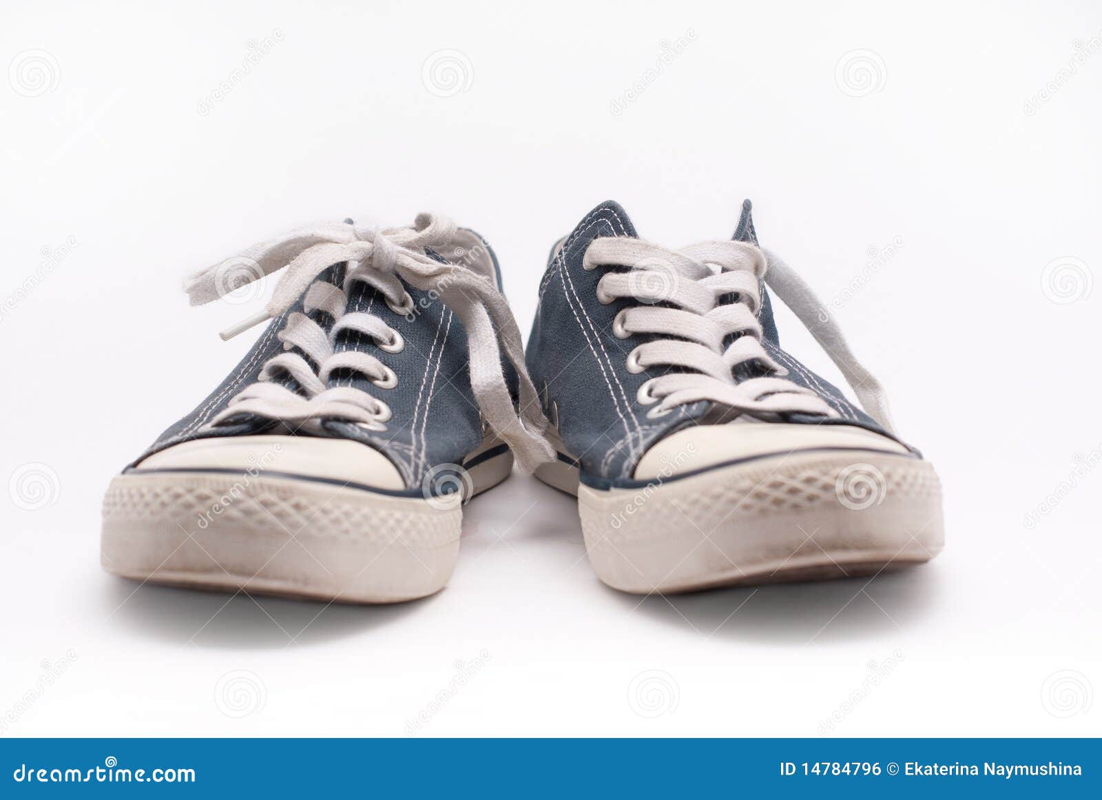 Pair of Old Blue Walking Shoes Stock Photo - Image of personal ...