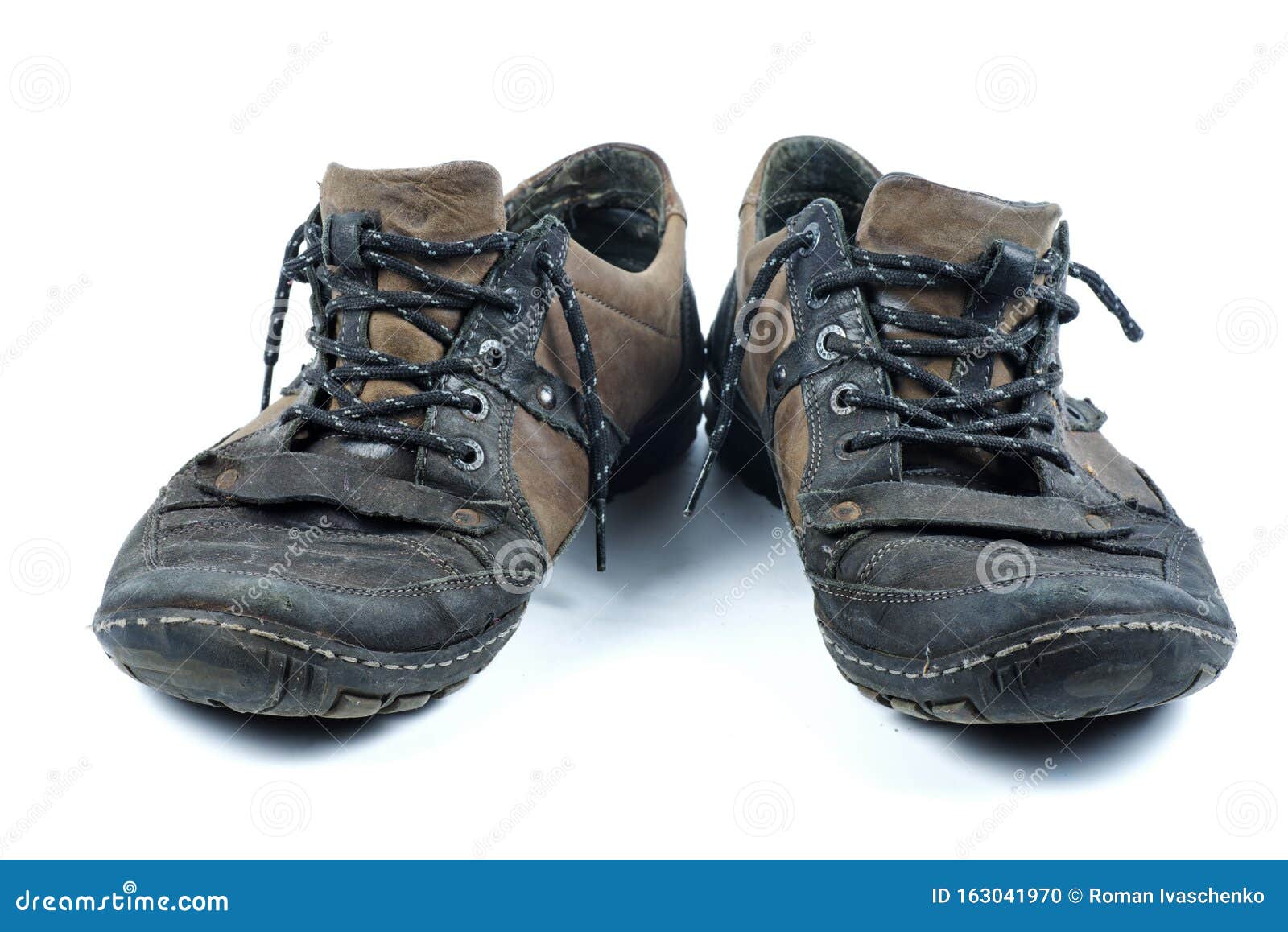 Pair of Old Boots Isolated on the White Background Stock Photo - Image ...