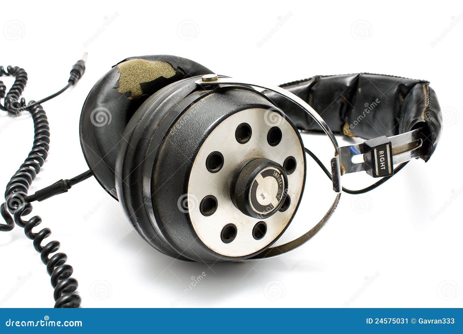 Pair of old headphones stock image. Image of component 24575031