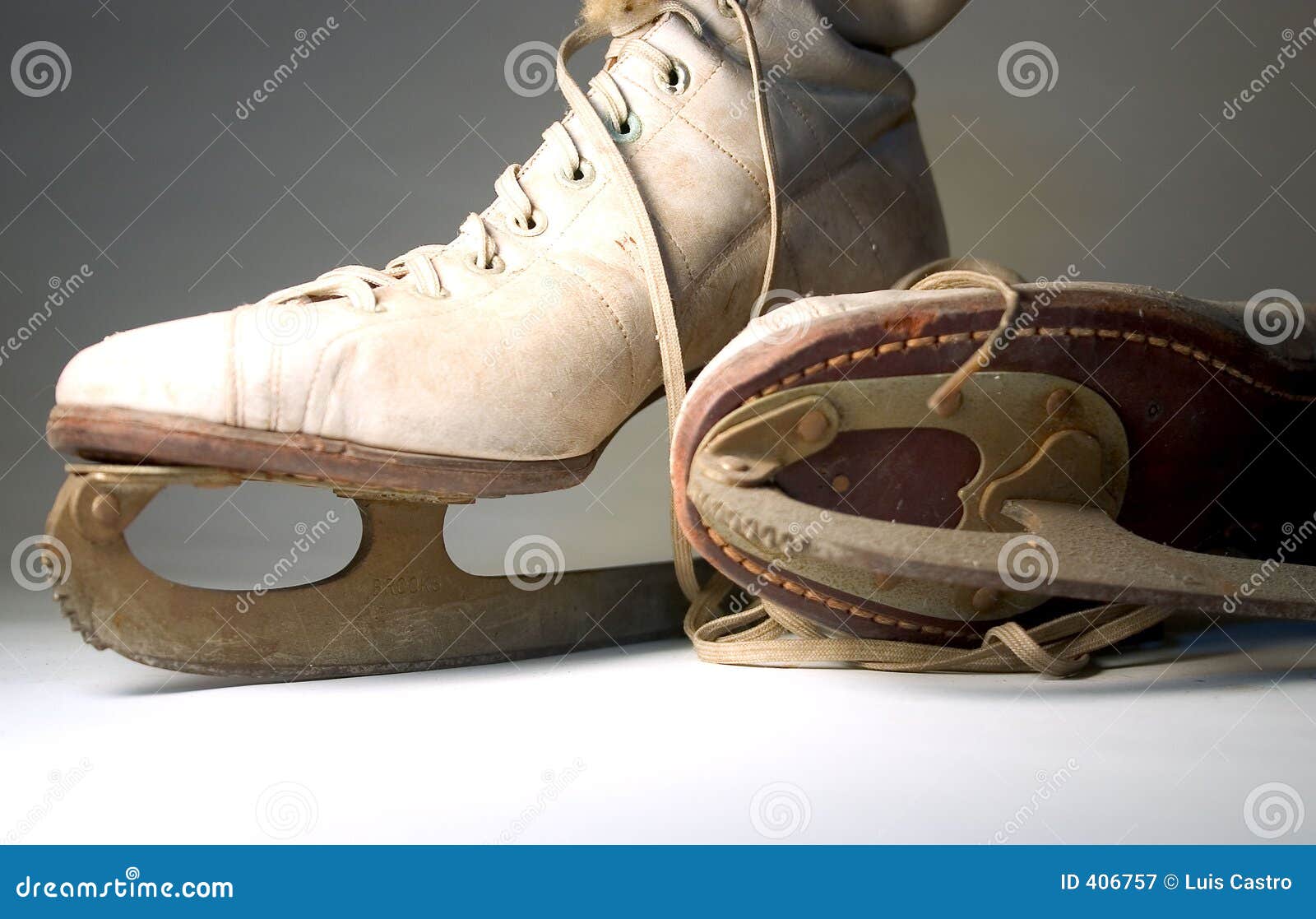 Pair of old Ice Skates stock image. Image of shoes, objects 406757