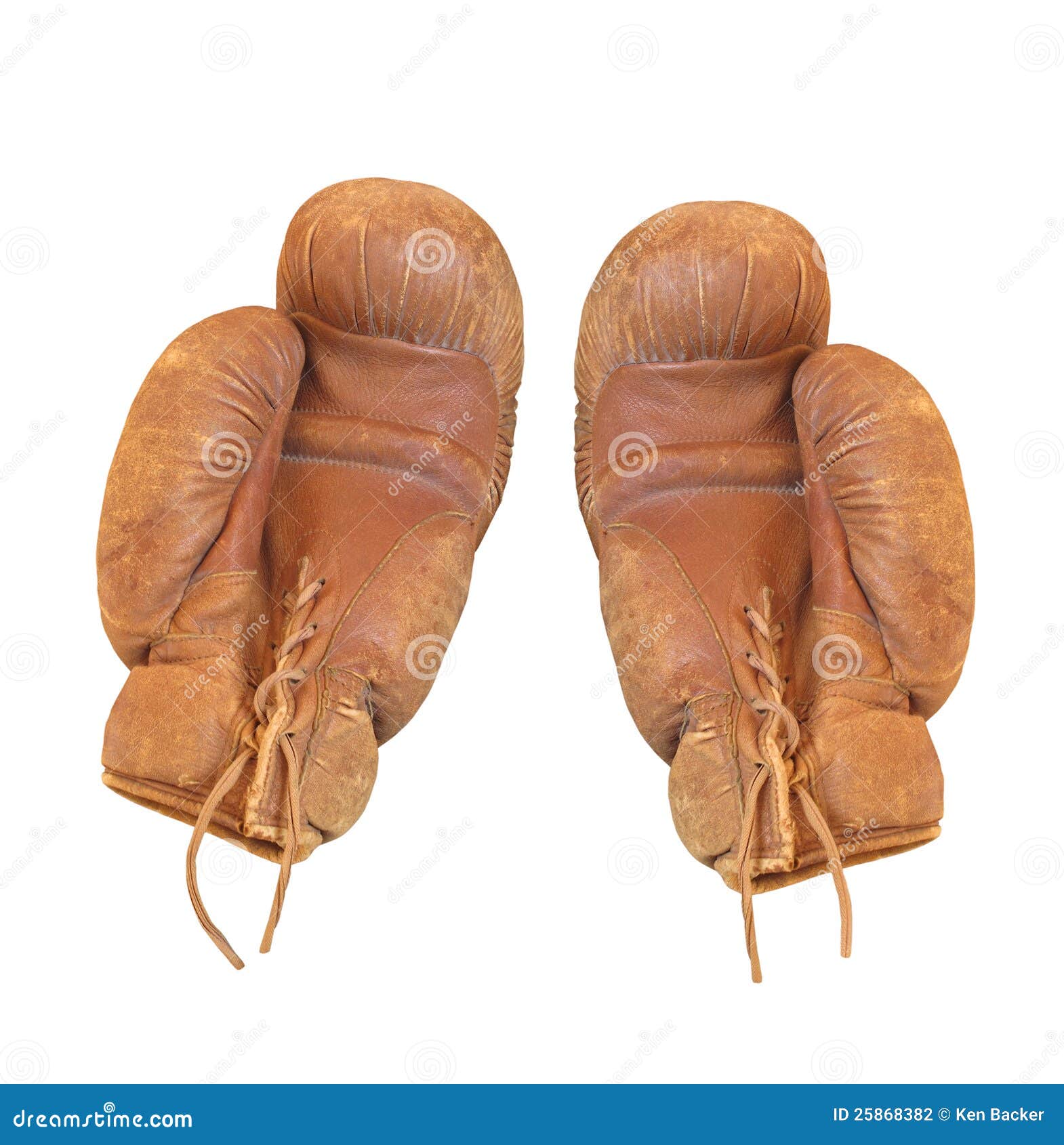 Pair of Old Leather Boxing Gloves Isolated Stock Photo Image of fight