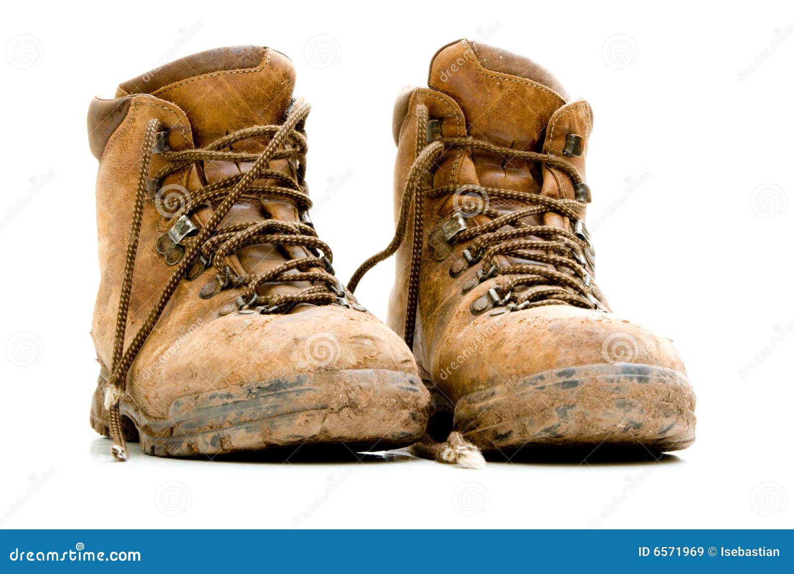 Pair Of Old Worn Walking Boots Royalty Free Stock Images - Image: 6571969