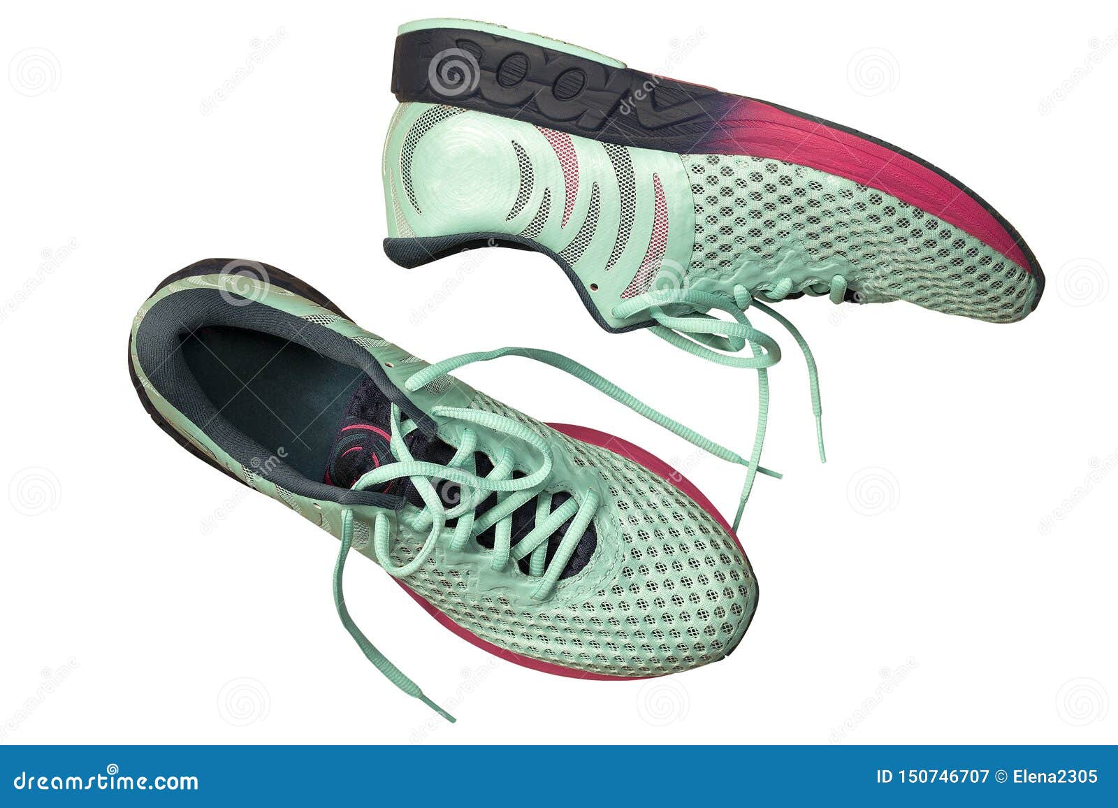 Pair of Perfect Sneakers in Pale Blue for Running Isolated Stock Image ...