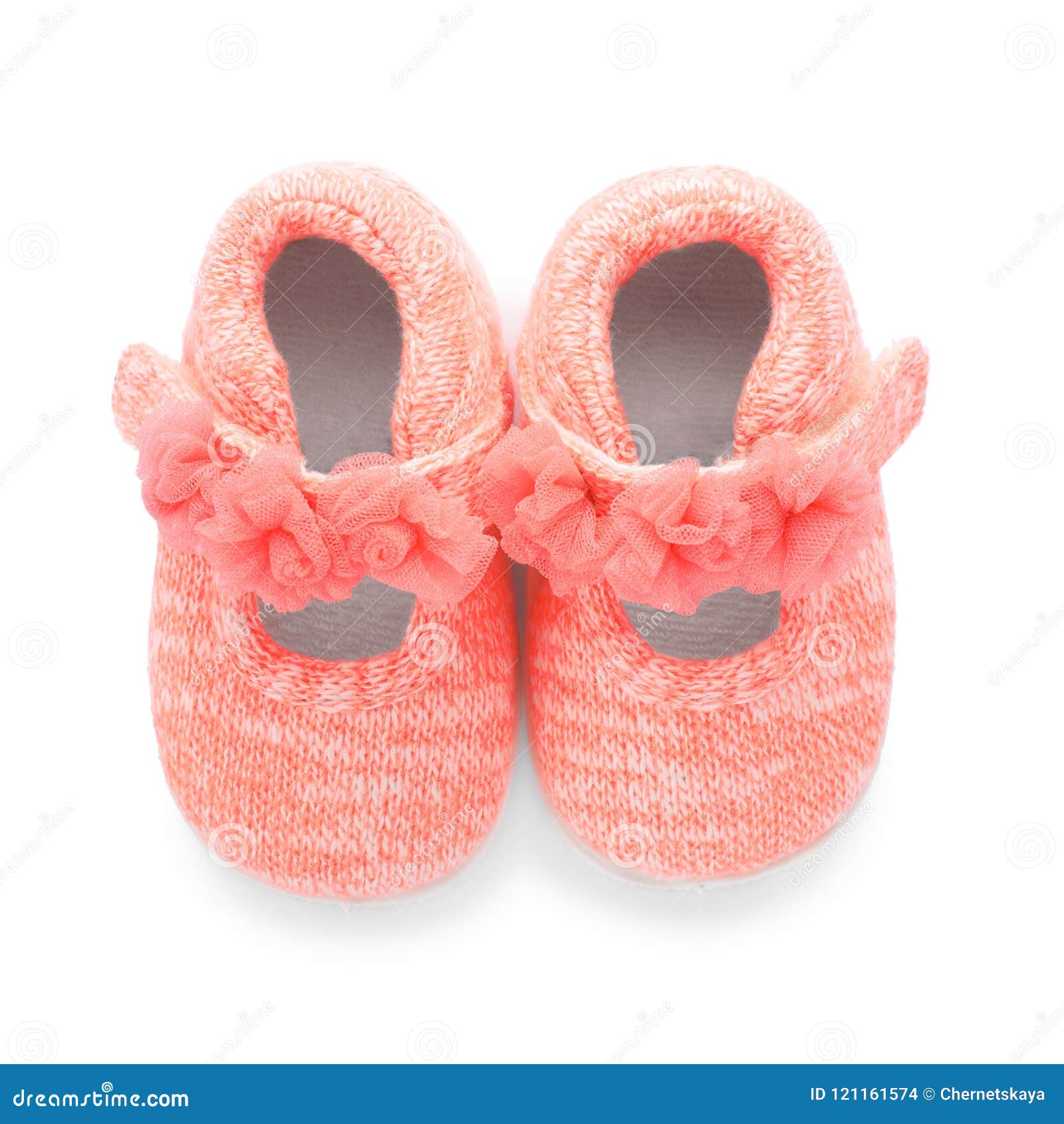 Pair of Pink Baby Shoes on White Background Stock Photo - Image of pair ...