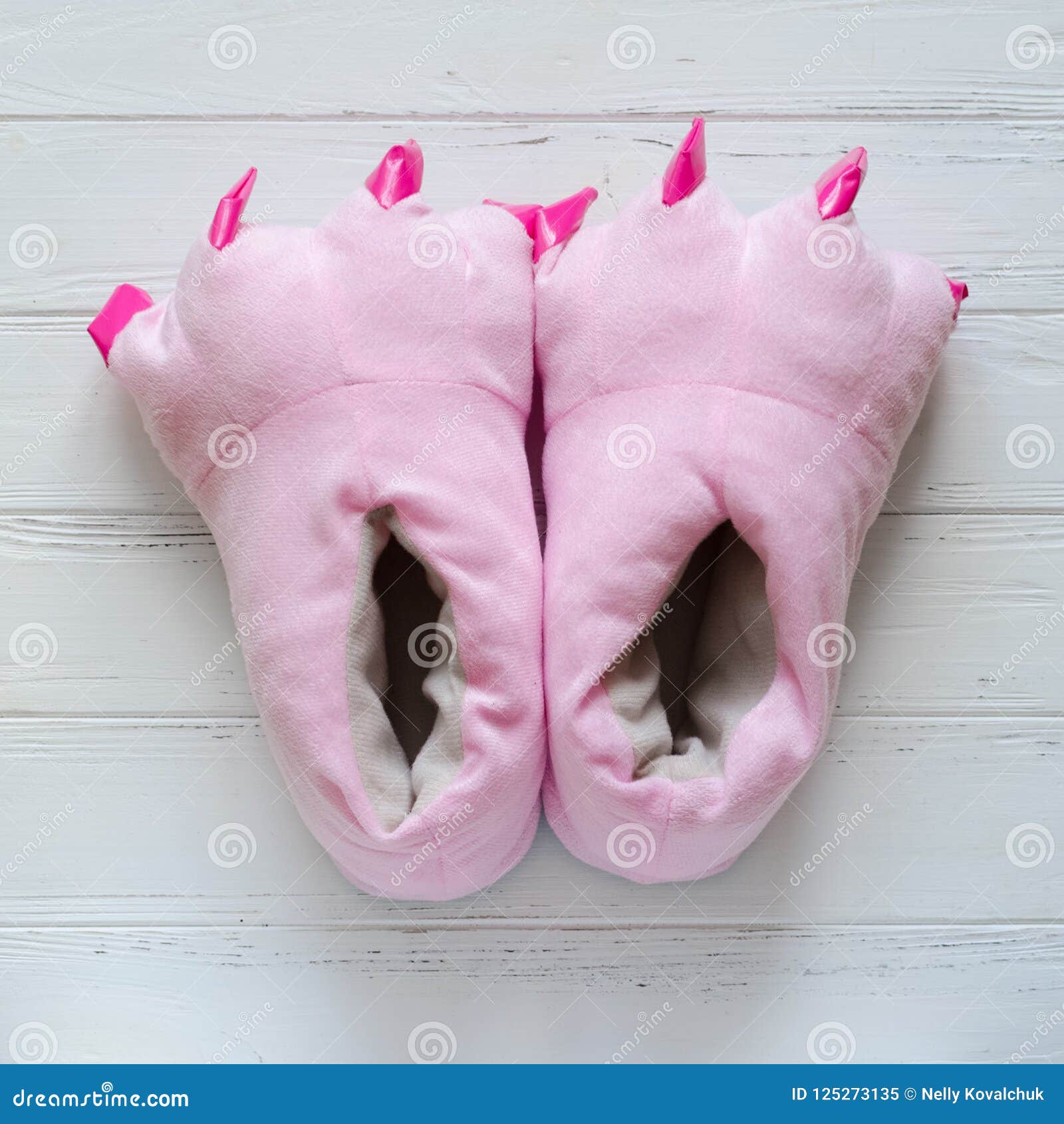 white monster feet slippers