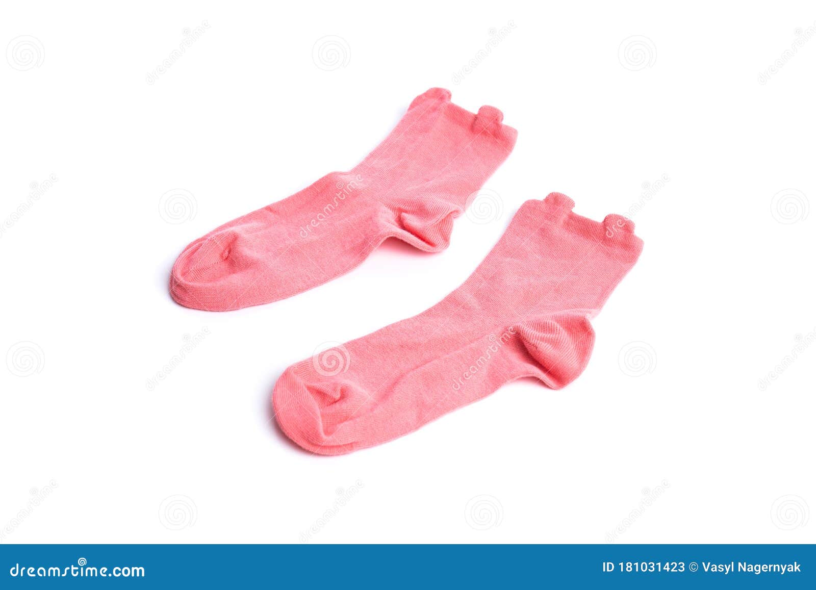 Pair of Pink Socks Isolated on a White Background Stock Image Image
