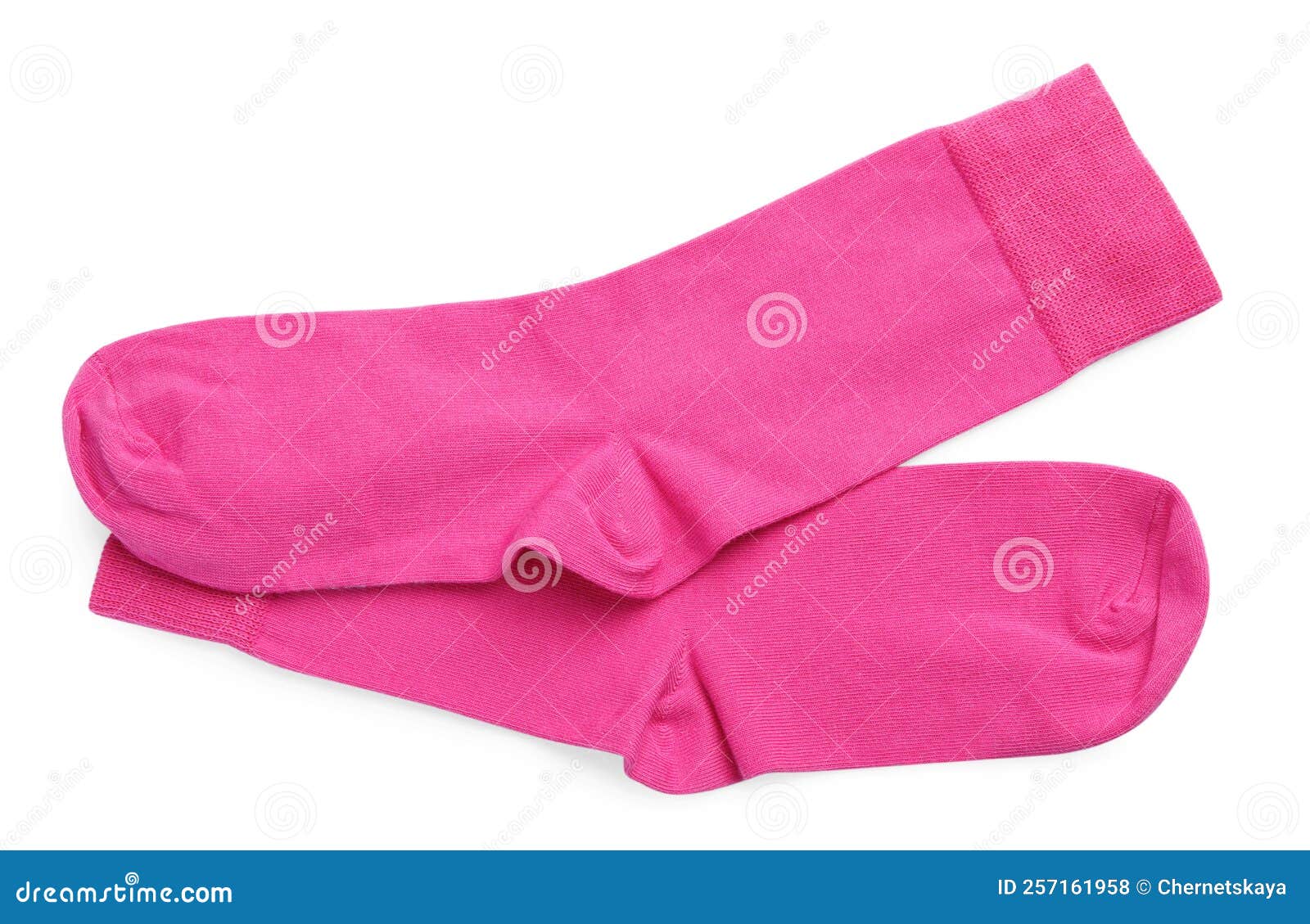 Pair of Pink Socks on White Background, Top View Stock Photo Image of