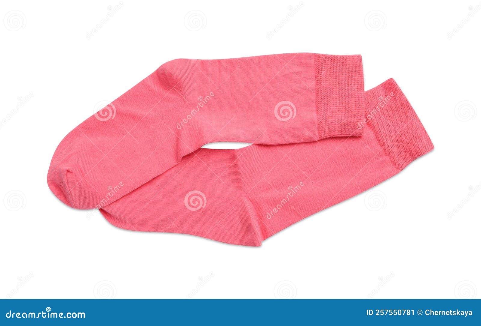 Pair of Pink Socks on White Background, Top View Stock Image Image of