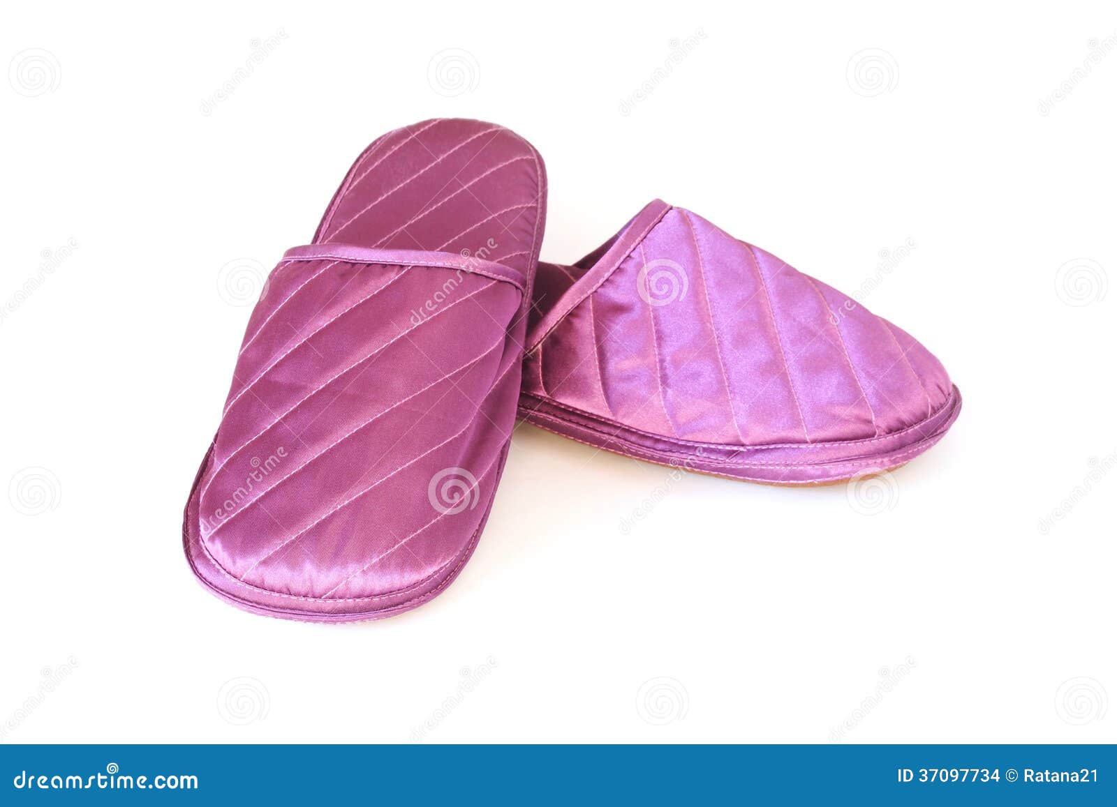 A pair of purple slippers stock photo. Image of footwear - 37097734