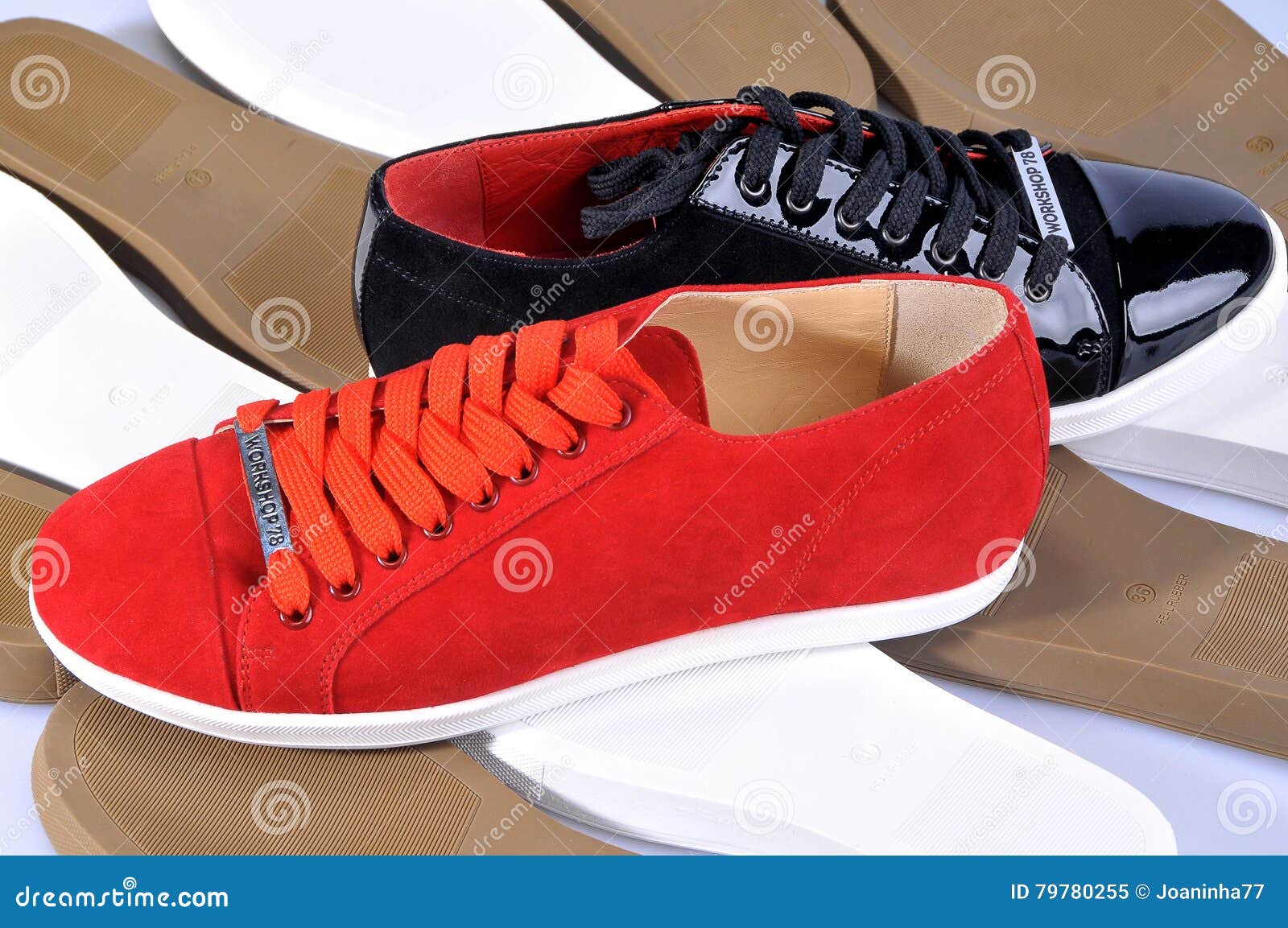 Pair Red Black Luxurious Leather Shoes Handmade Ukraine Kiev August Brand Name Illustrative Editorial 79780255 
