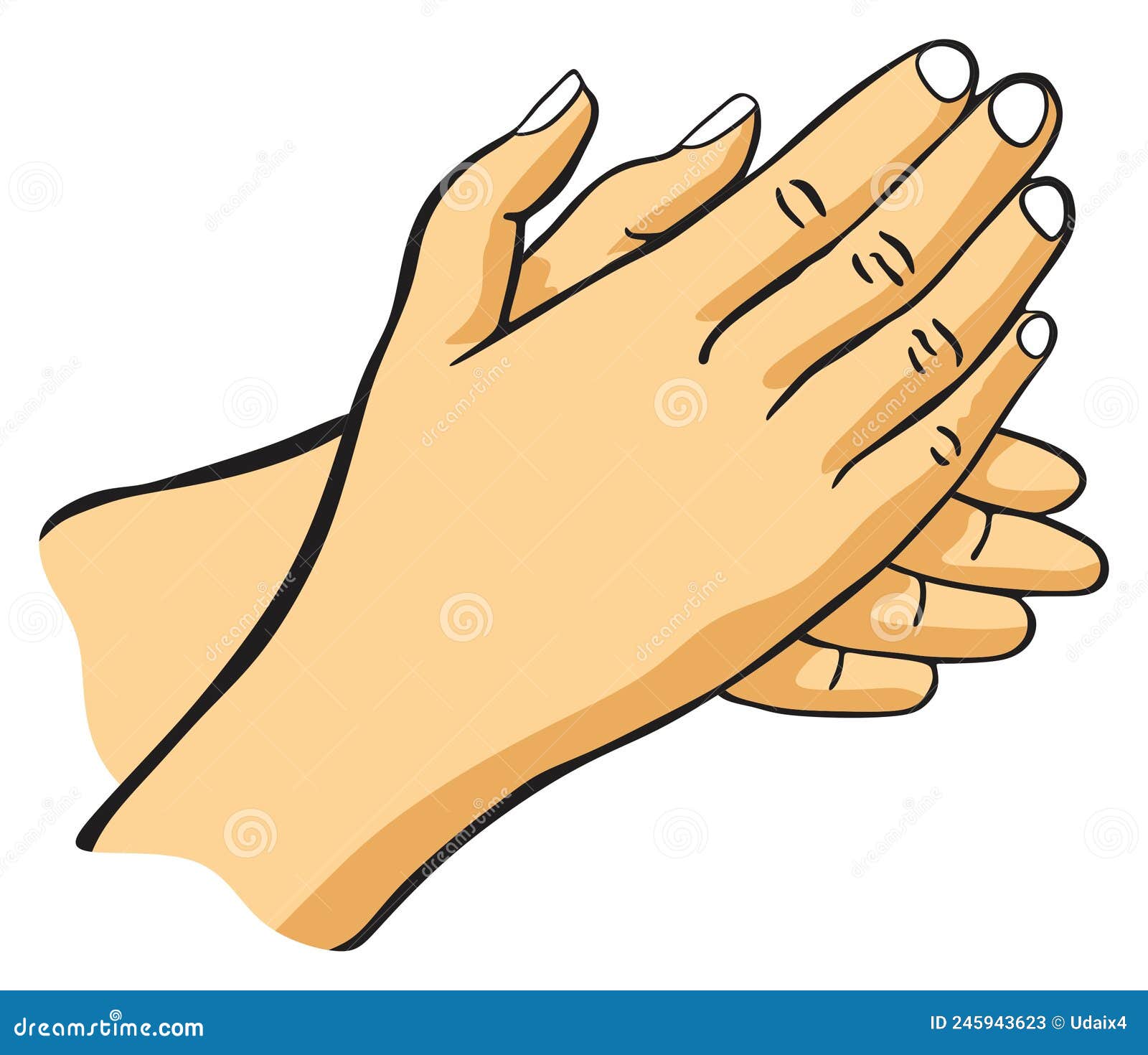 pair of right and left human hands clapping or rubbing or washing drawing concept