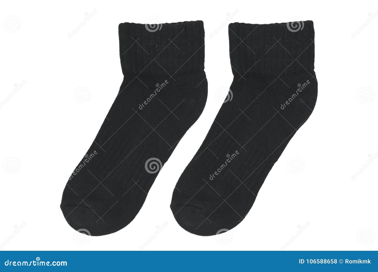 Pair of Short Black Socks Isolated Stock Photo - Image of pair, socks ...