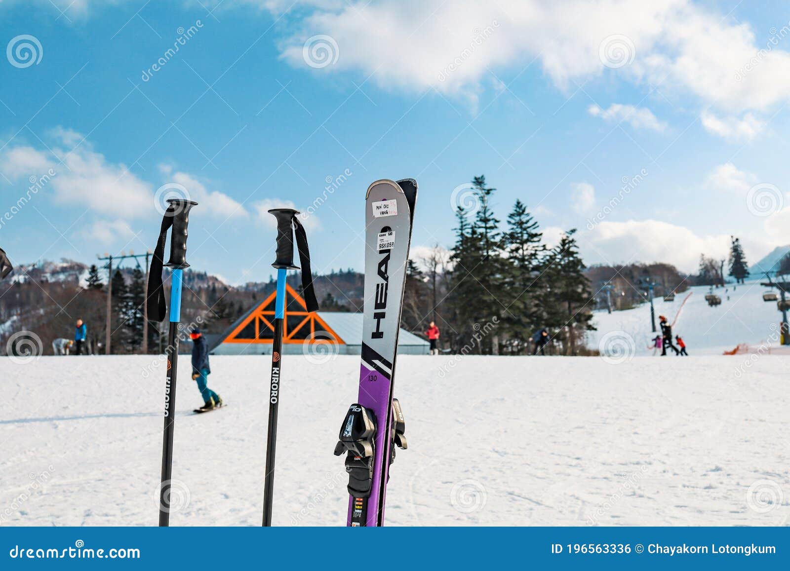 Pair of Ski and Snowboard Equipment Ready To Use Editorial Photo ...