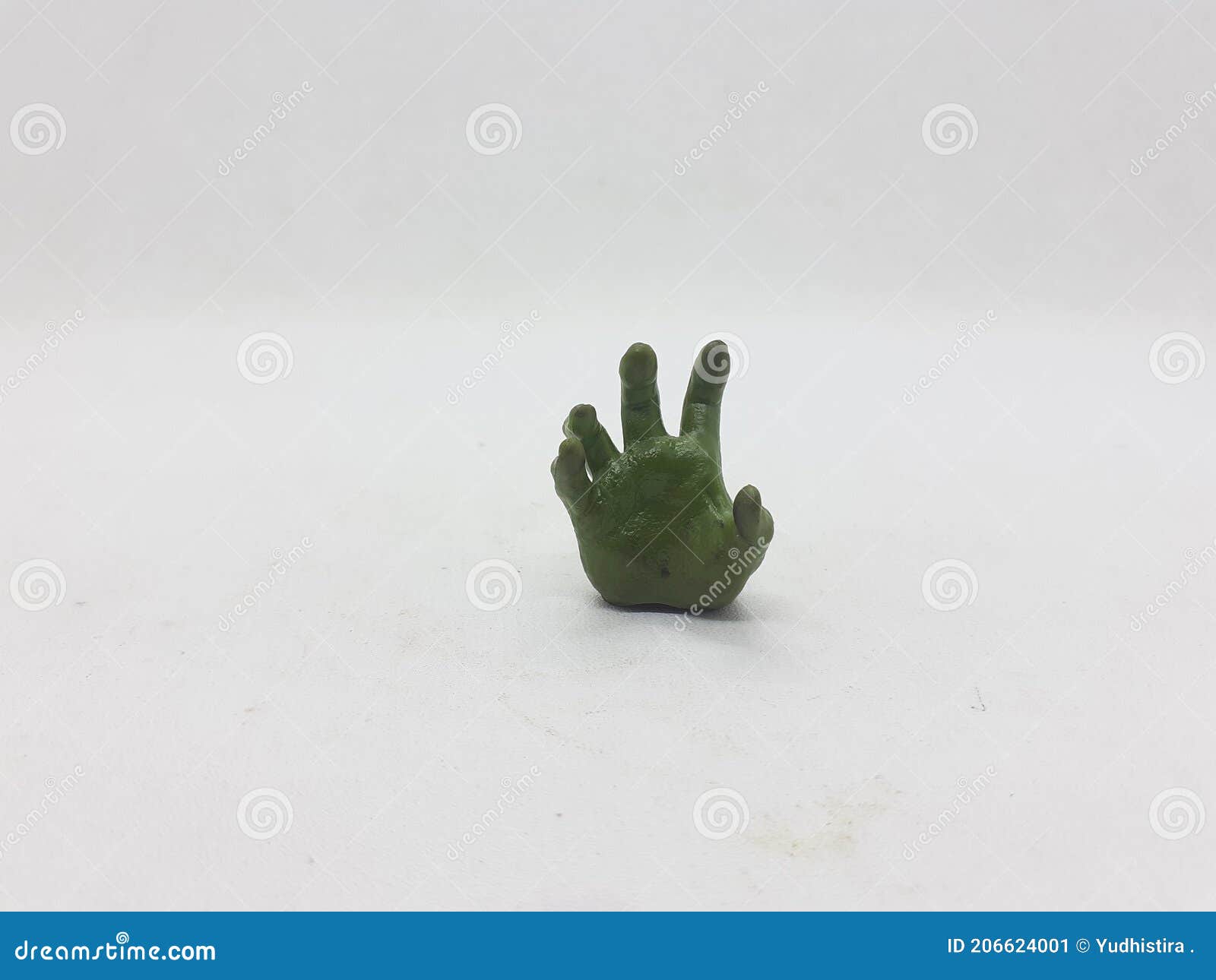 A Pair of Small Action Figure Hands on White Isolation Background Stock