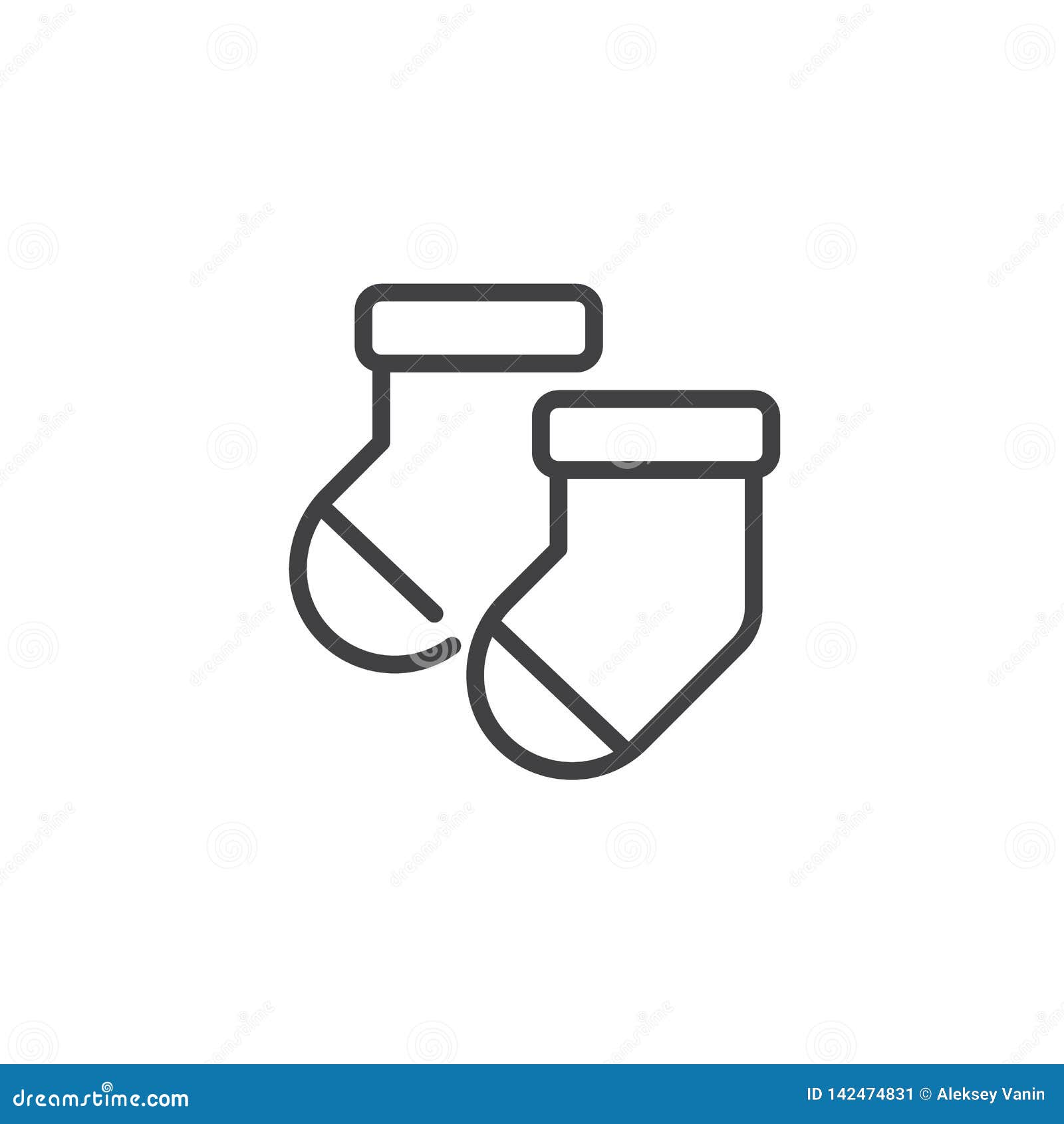 Pair of Small Baby Socks Line Icon Stock Vector - Illustration of ...