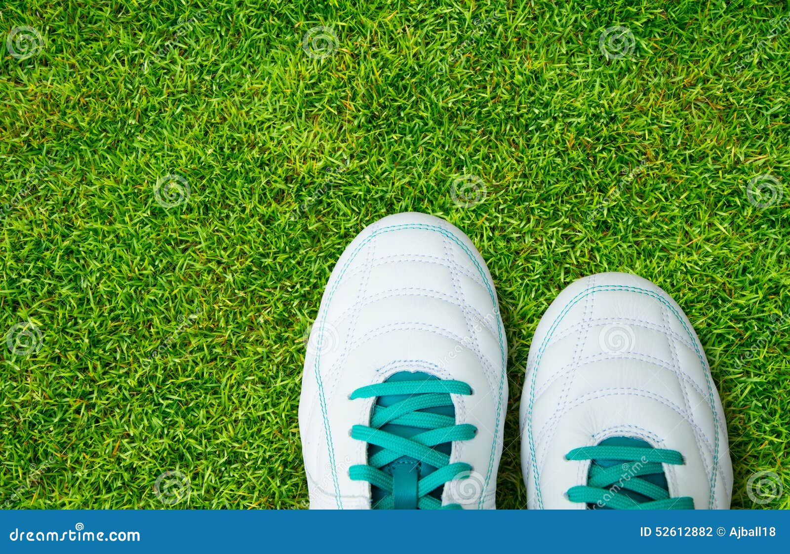 Pair of Soccer Shoes on Green Grass Field Stock Photo Image of