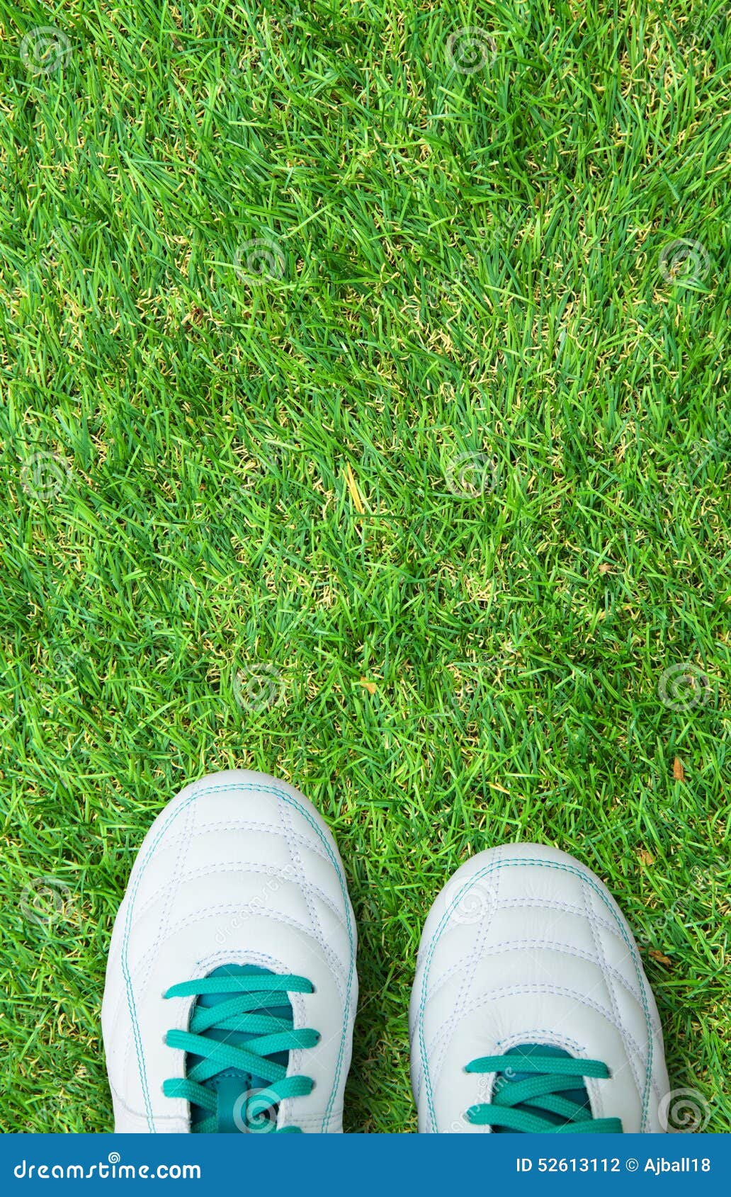 turf soccer shoes on grass