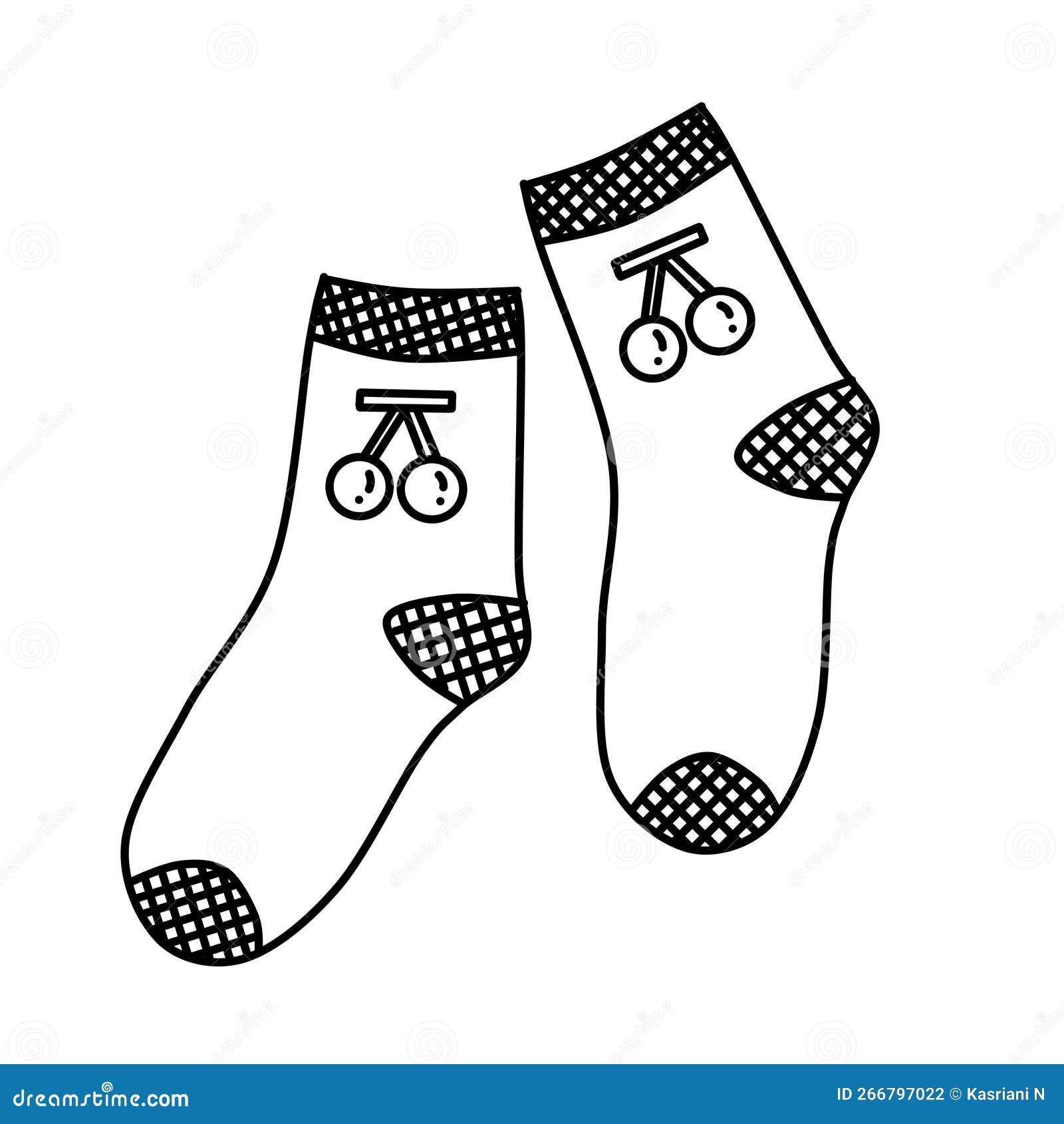 The Pair of Sock for Coloring. Kids Coloring Page Stock Illustration ...