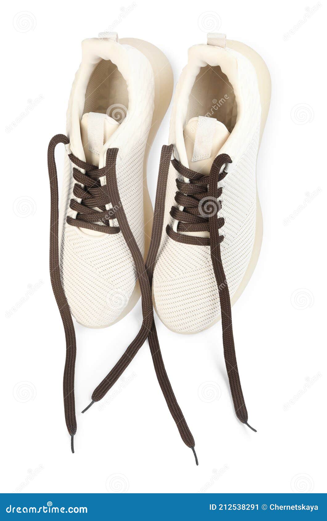 Pair of Stylish Shoes with Laces on White Background Stock Image ...