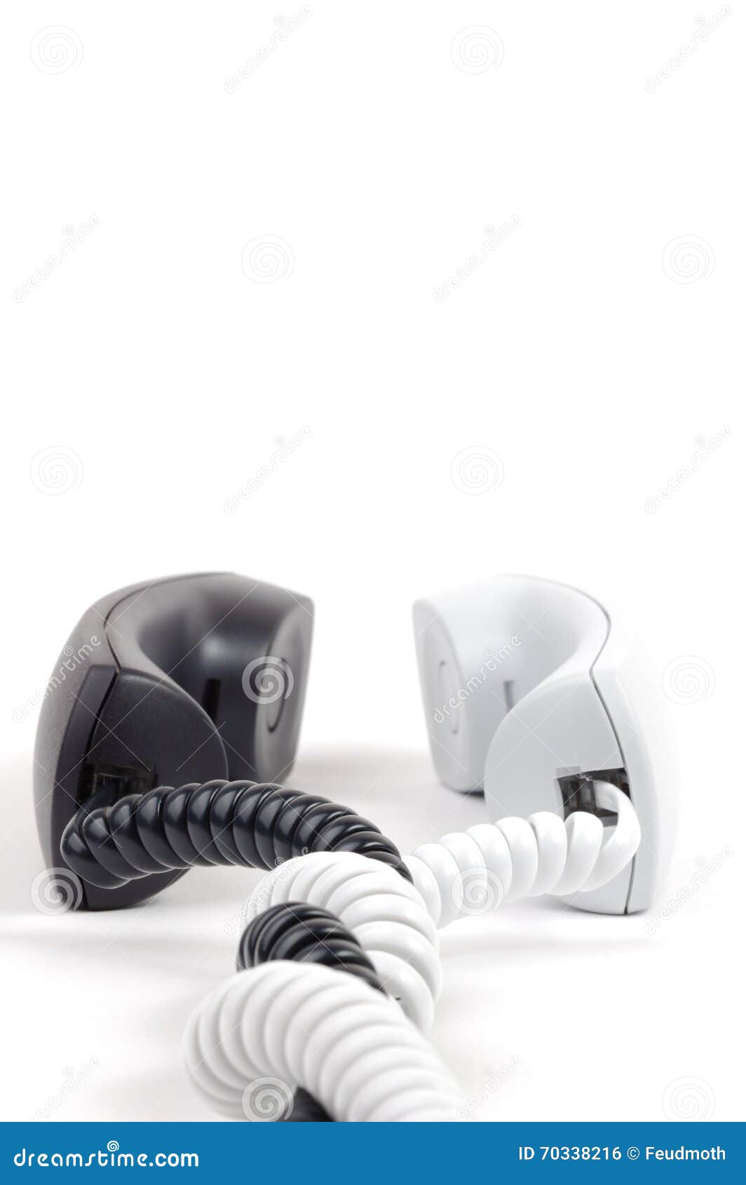 Pair of Telephone Receivers. Black and White Stock Photo Image of durable, electronic 70338216