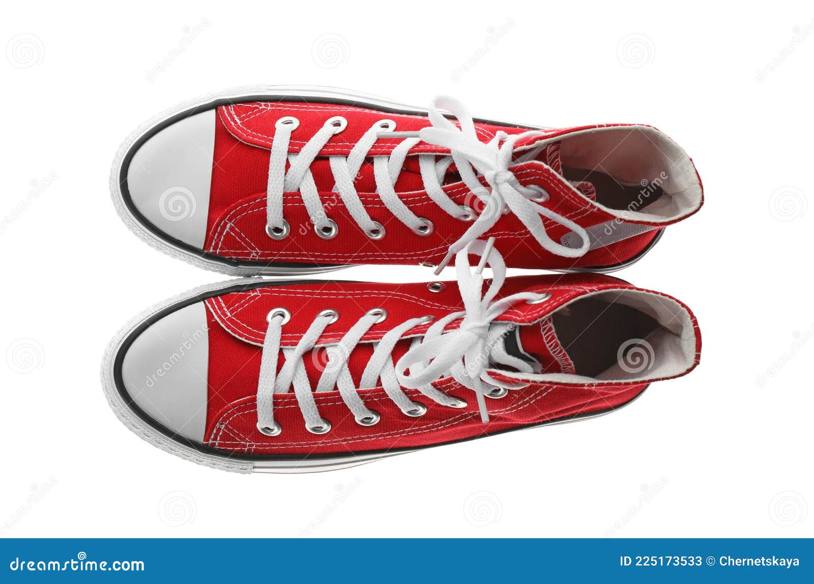 Pair of Trendy Sneakers on White, Top View Stock Image - Image of ...