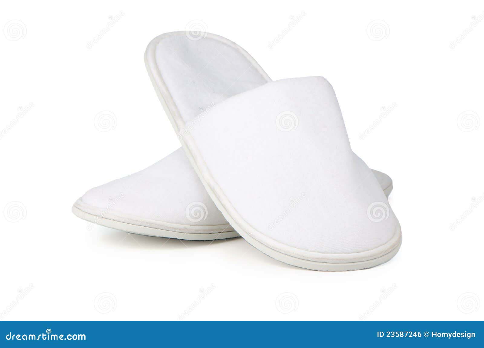 A pair of white slippers stock photo. Image of morning 23587246