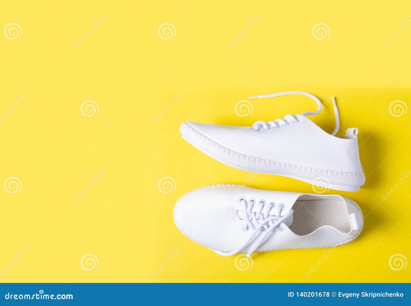 Pair of white sneakers stock photo. Image of exercise - 140201678